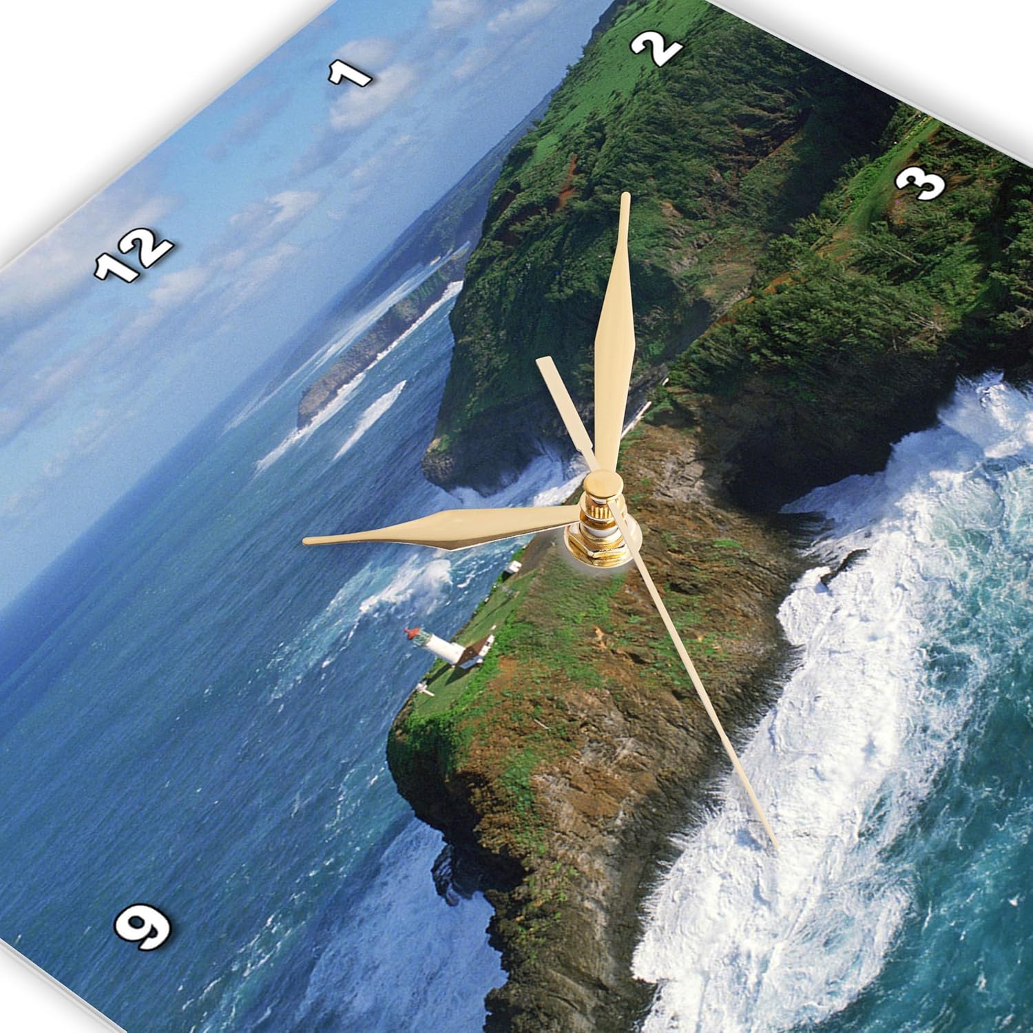 3dRose Kilauea Lighthouse, Kauai, Hawaii, USA - Us12 Dpb1194 - Douglas Peebles - Wall Clock, 15 by 15-Inch (DPP_89687_3)
