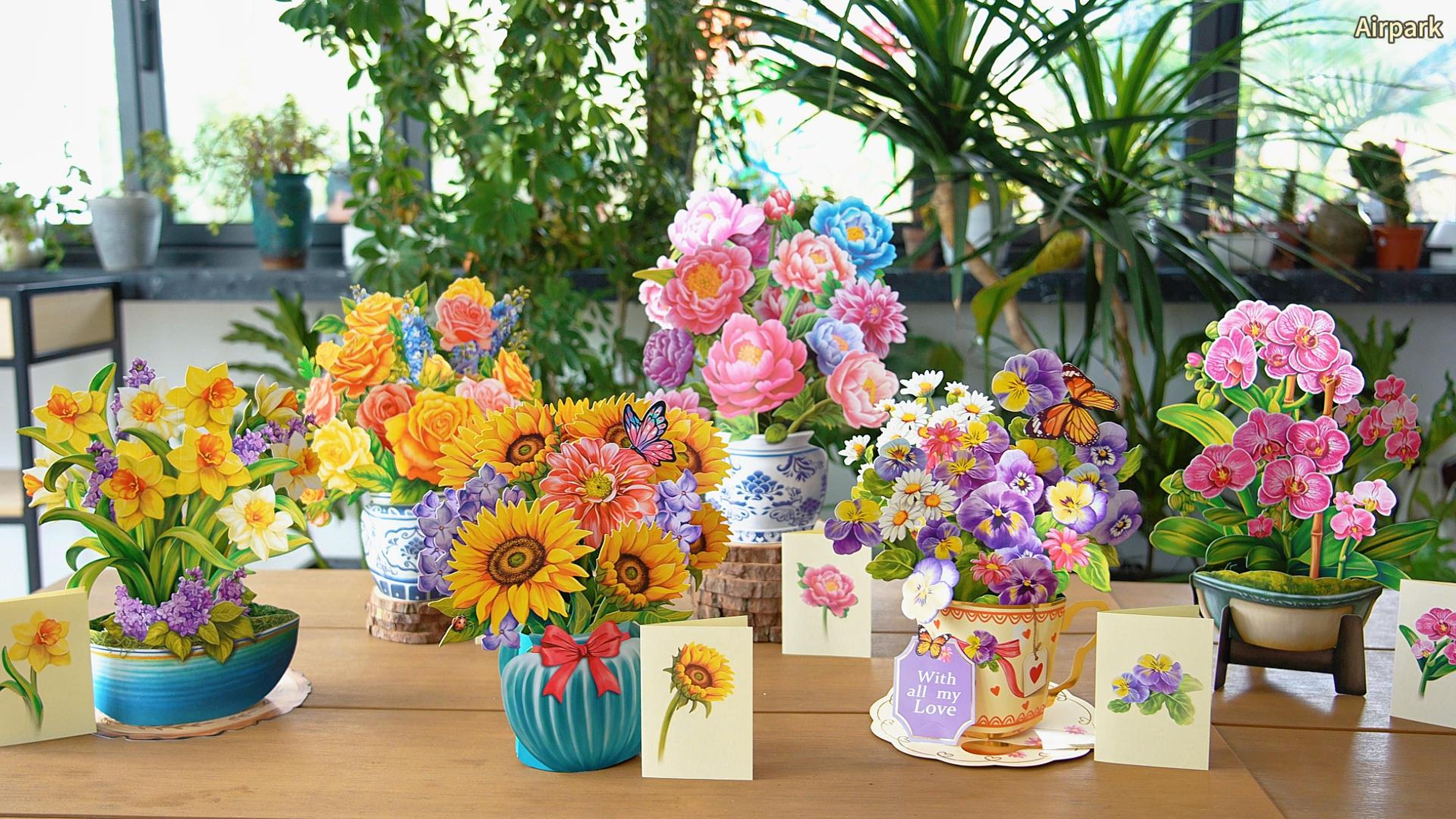 Amazon.com : Airpark Pop Up Flower Bouquet Card for Women, 3D