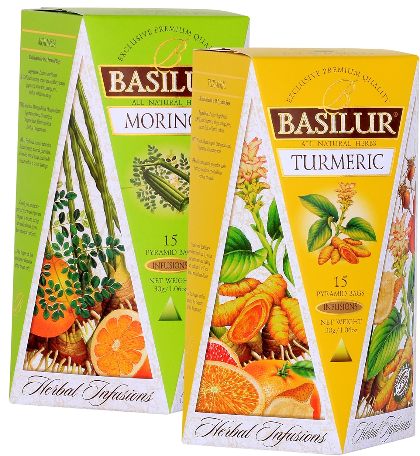 Basilur Herbal MORINGA & TURMERIC Herbal Infusions