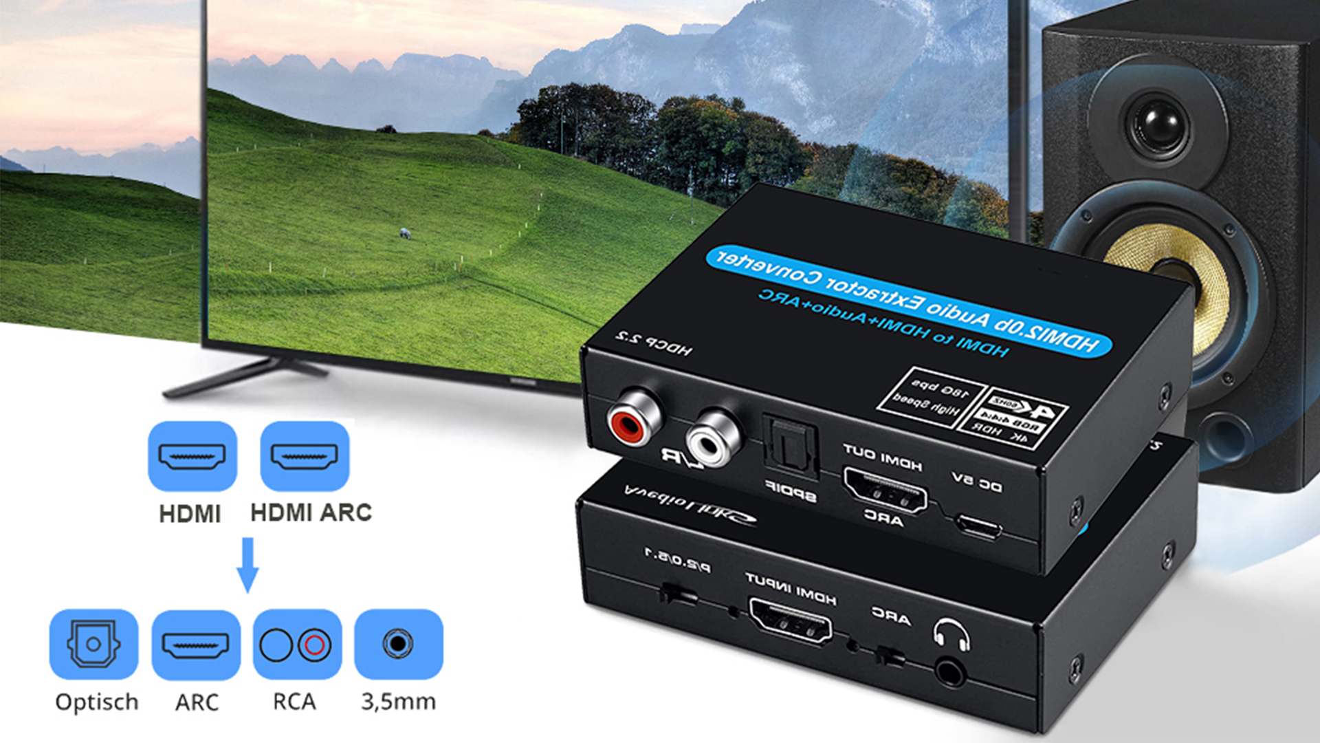 Qriom 2ウェイスピーカー HDMI ARC Qriom 2ウェイスピーカー HDMI ARC Qriom 2ウェイスピーカー HDMI ARC