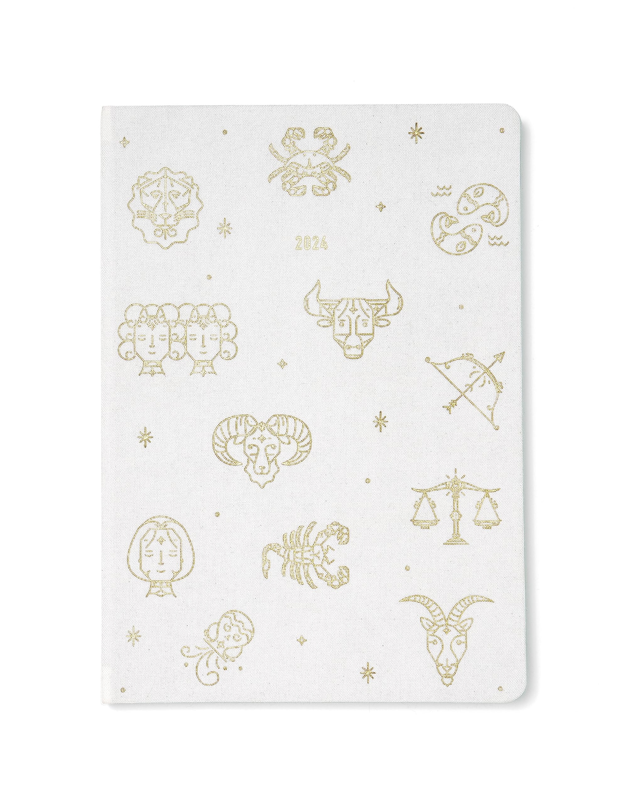 Letts Zodiac A5 week to view 2024 diary - ivory