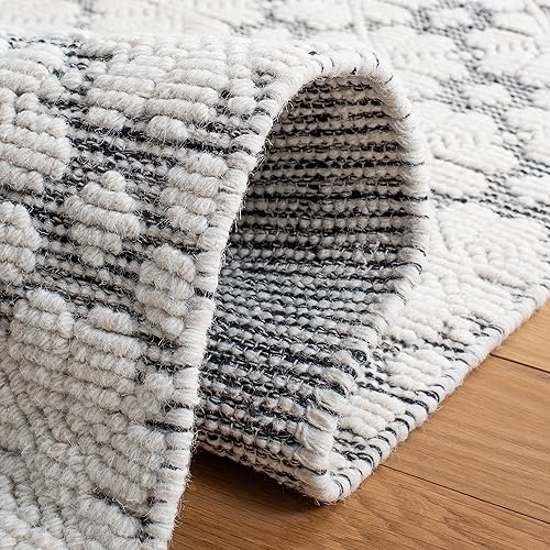 Miniatura 6 de MARTHA STEWART x SAFAVIEH MSR3503Z - Alfombra de lana floral contemporánea hecha a mano de 6 x 9 pies, color marfilnegro