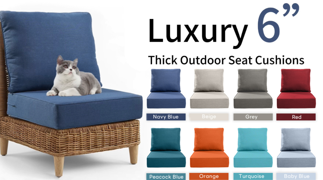 Amazon.com : ACTREST Luxury 24x24x6 Outdoor Cushions for 5-Seat