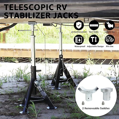 Miniatura 3 de BESTOOL RV soporta gatos estabilizadores, gatos estabilizadores de remolque de viaje, soportes de gato camper de 17.3 a 30 pulgadas, capacidad de 3
