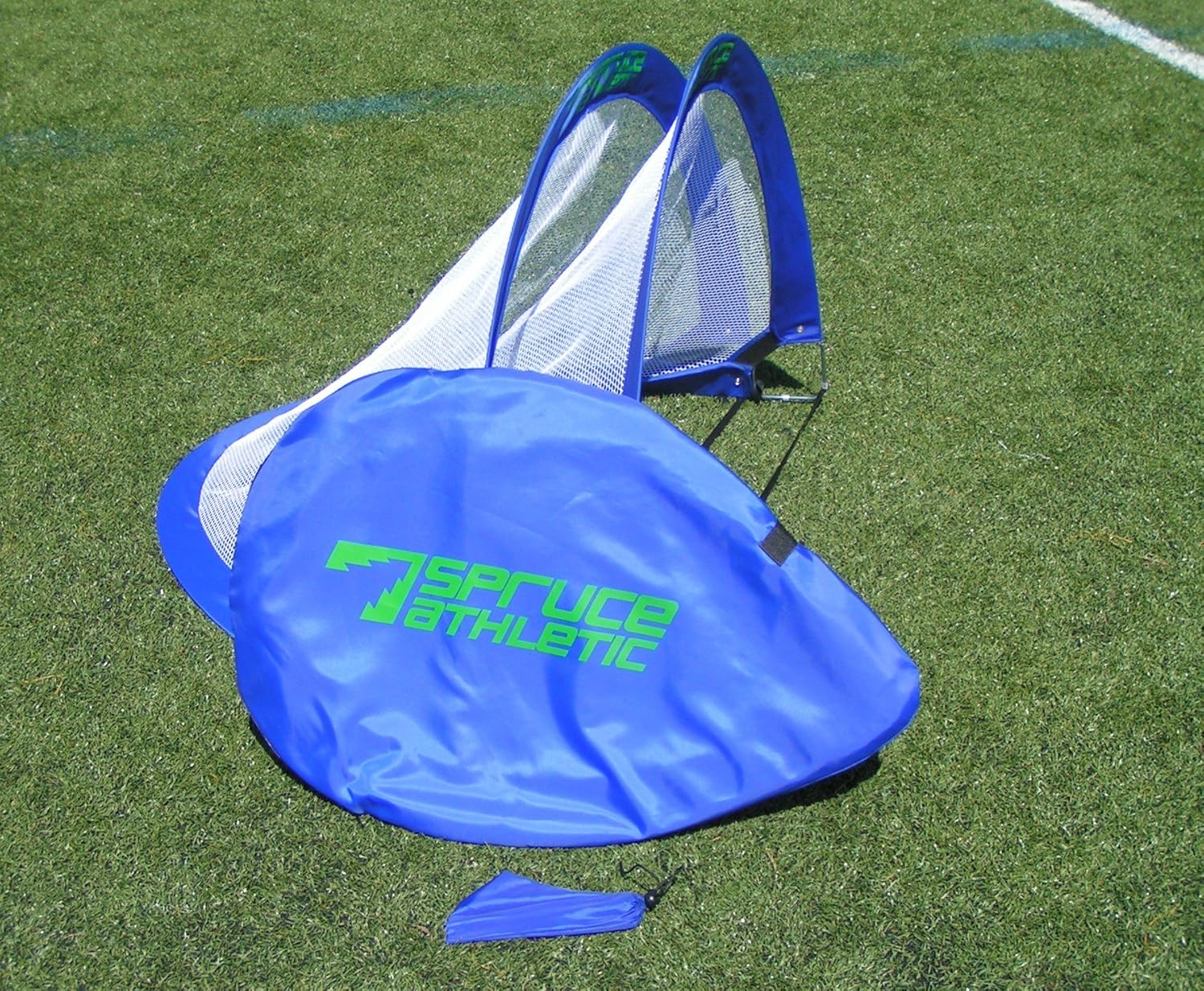 1 Pair of Portable 4ft Popup Soccer Goals Royal Blue
