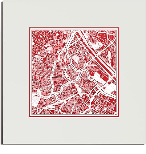 Miniatura 74 de O3 Design Studio Mapa de corte de papel Madrid negro mate de 20 x 20 pulgadas