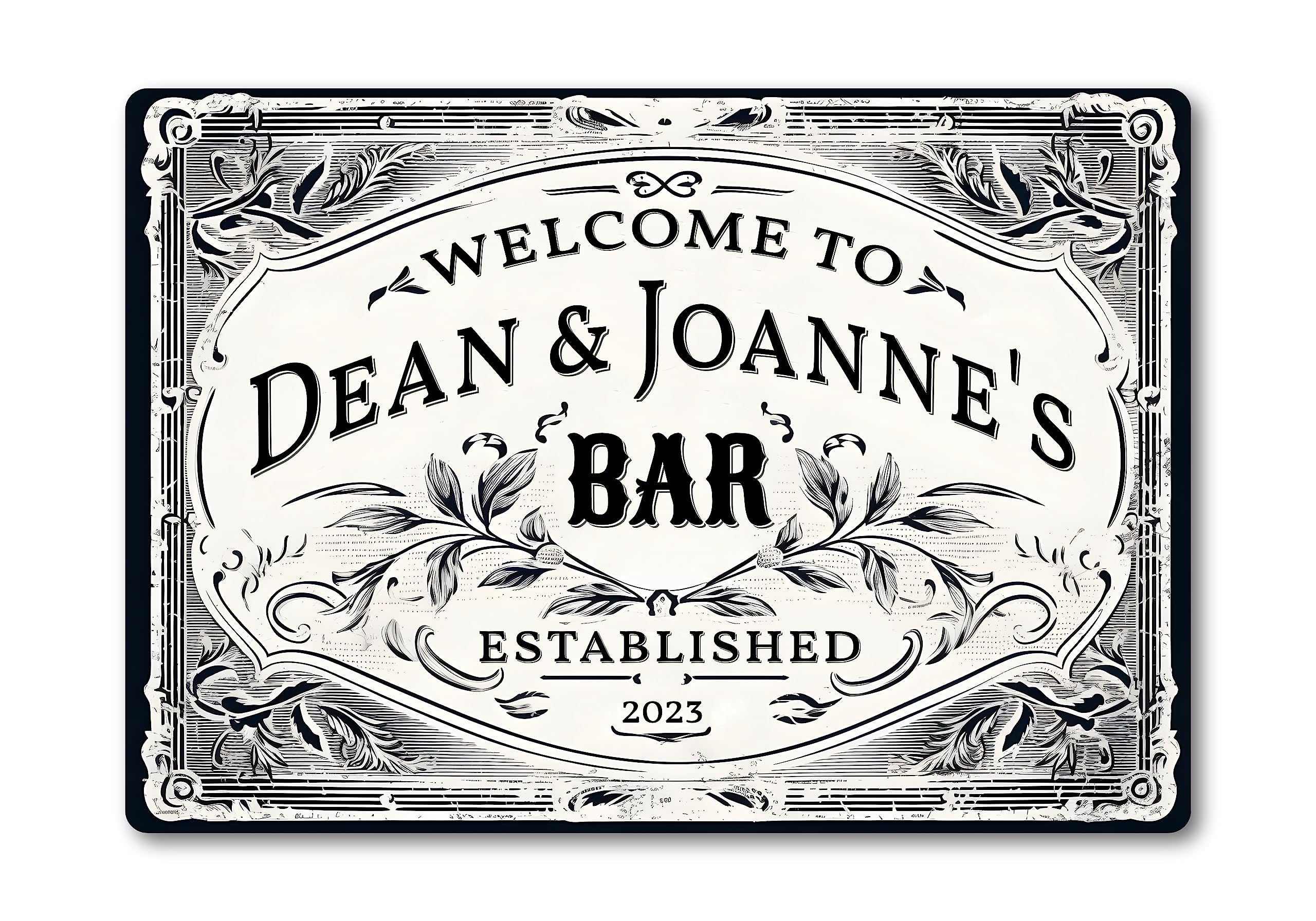 Personalised Vintage Bar Sign METAL Plaque Cocktail Whisky Jack Morgan Daniels Rum Home Pub Outdoor Shed Man Cave. (A4 (283mm x 197mm))