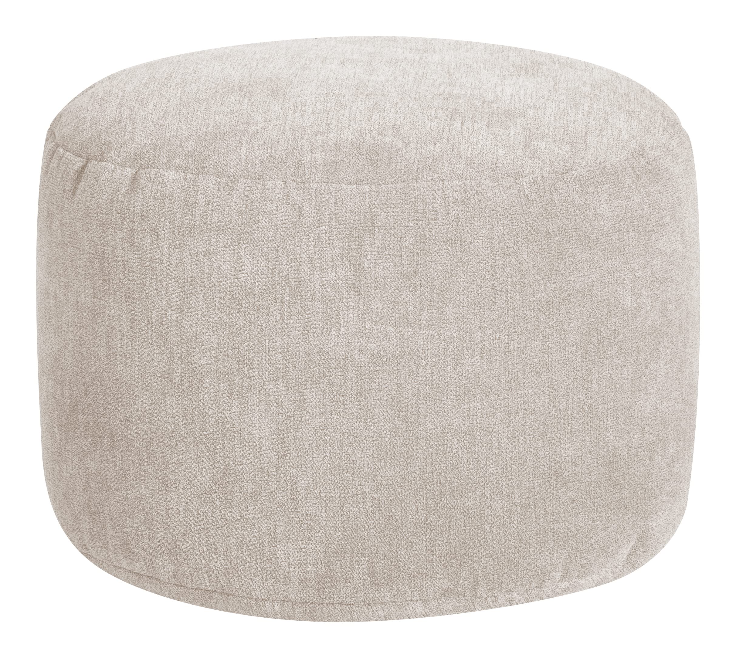 Gouchee Home Dotcom Alfa Pouf Ottoman Soft Velour Footrest Beige