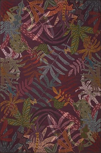 Justina Blakeney x Loloi Pisolino Collection PSO-05 Merlot  Multi 3'-6" x 5'-6" - Alfombra decorativa