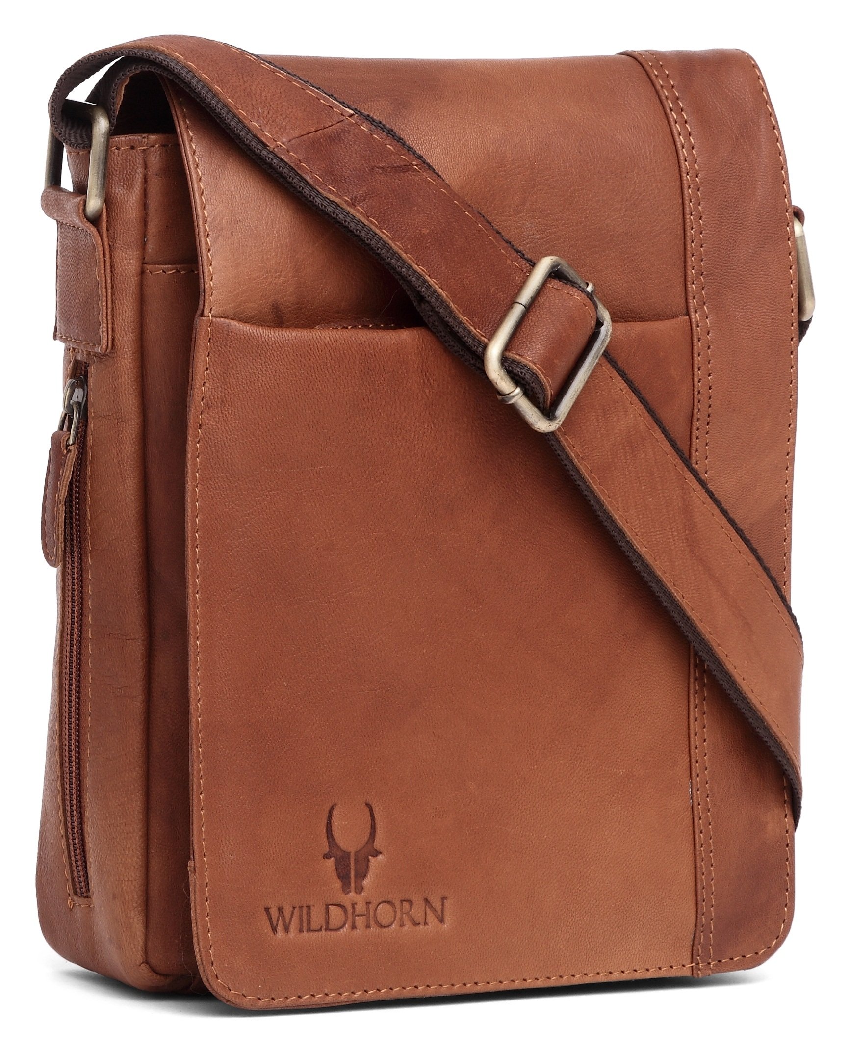 wildhorn Leather Messenger Bag for Men, TAN-picture-33