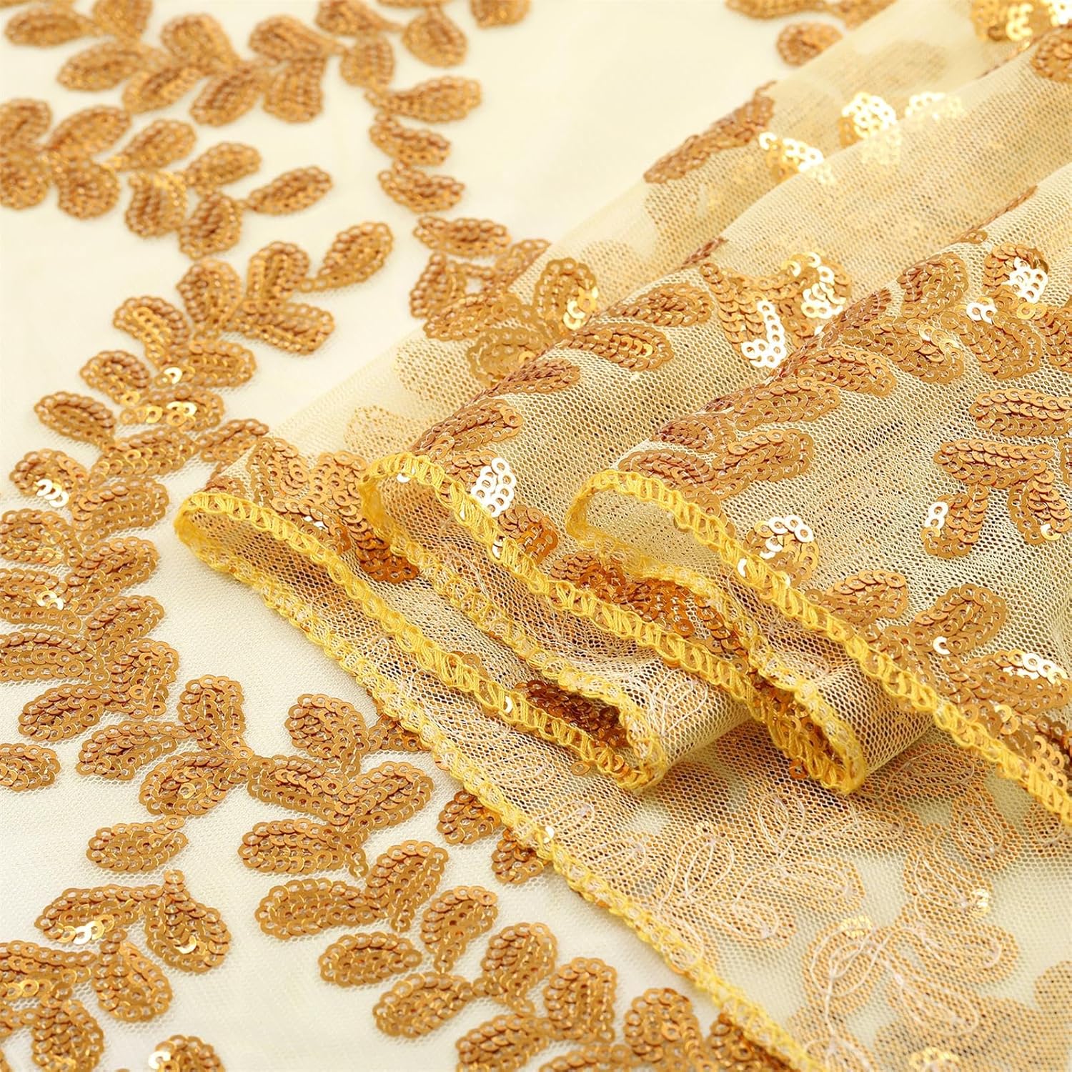 B-COOL Gold Table Runner 12Packs 12x72 Inch Flower Sequin Table Runners for Party Decorations Birthday Wedding Engagement Bridal Baby Shower Bachelorette Holiday Celebration
