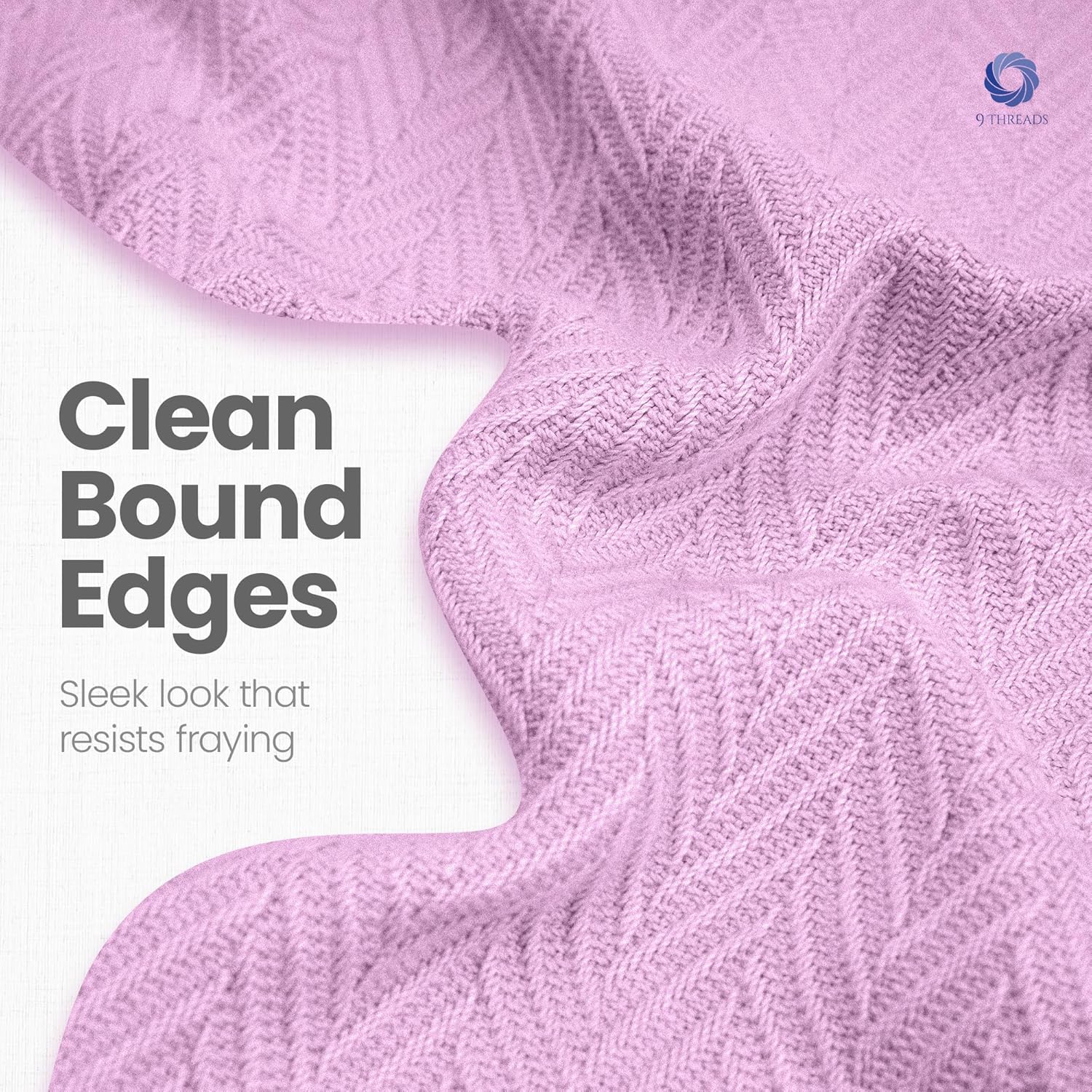 100% Long Staple Cotton Herringbone Multipurpose Blanket | Soft & Breathable, Lightweight All-Season Throw for Sofa/Couch/Bed | Machine Washable | (Herringbone - Lavender, Queen)