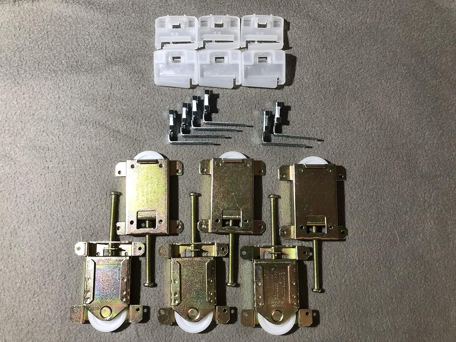 Wardrobe Door Tune-Up Kit for Panels (Doors) Includes Wheels, Top Guides, Brackets (3-Panel (3-Door) Kit)