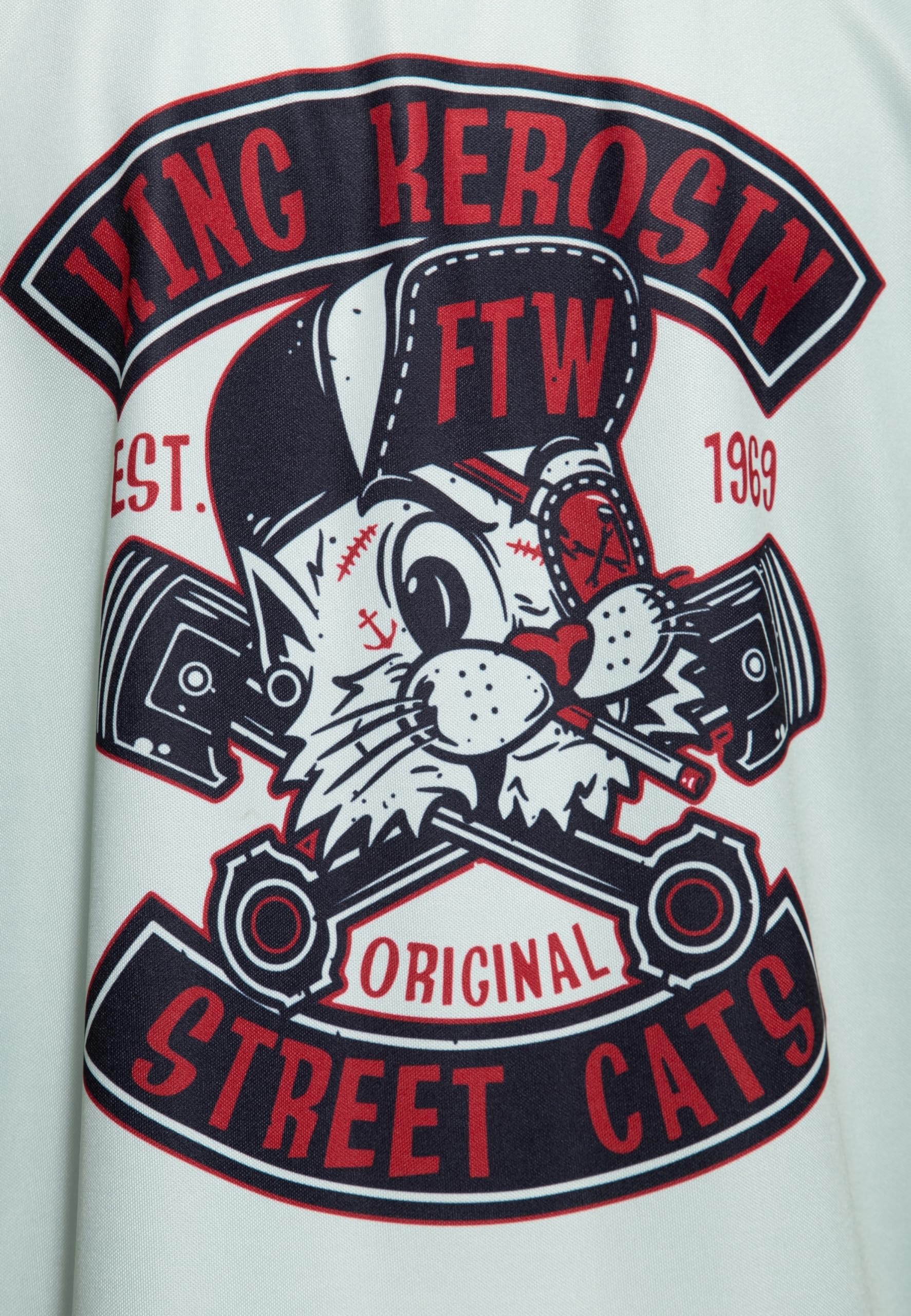 King Kerosin Herren Baseball Shirt Baseballhemd Baseball Trikot Street Cats Los Angeles Rockabilly 50s Street Style Street Cats