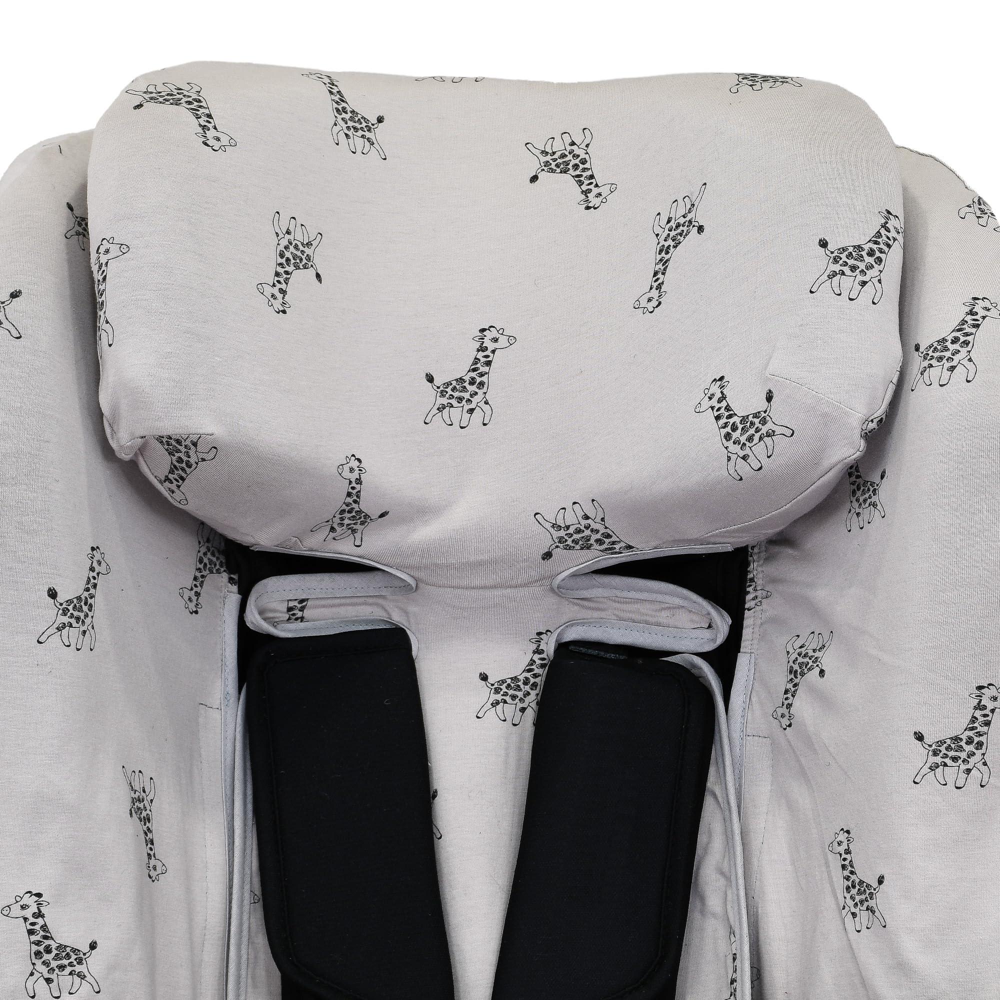 JYOKO Funda para Silla Compatible con Axkid Minikid 4, 4 Pro, Minikid MAX, Movekid y Move en Algodón Orgánico Suave y Transpirable para máximo Confort de tu bebé (Estampado Giraffe)