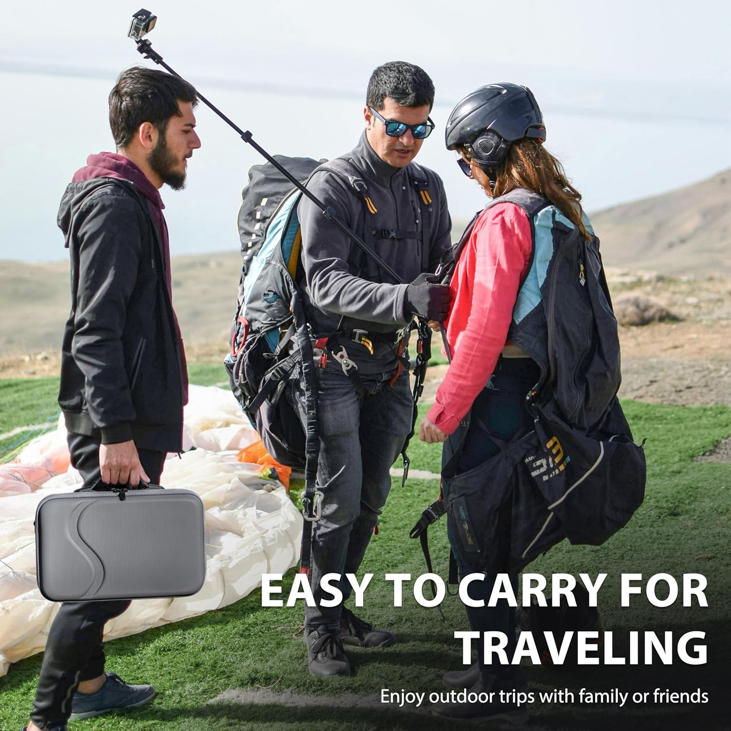 Tomat Action 5 pro Carry Case, Portable Carrying Travel Bag for DJI Osmo Action 5 pro/4/3 Adventure Combo Accessories For DJI MIC 2 /Multifunctional Charging Handle - Image 8