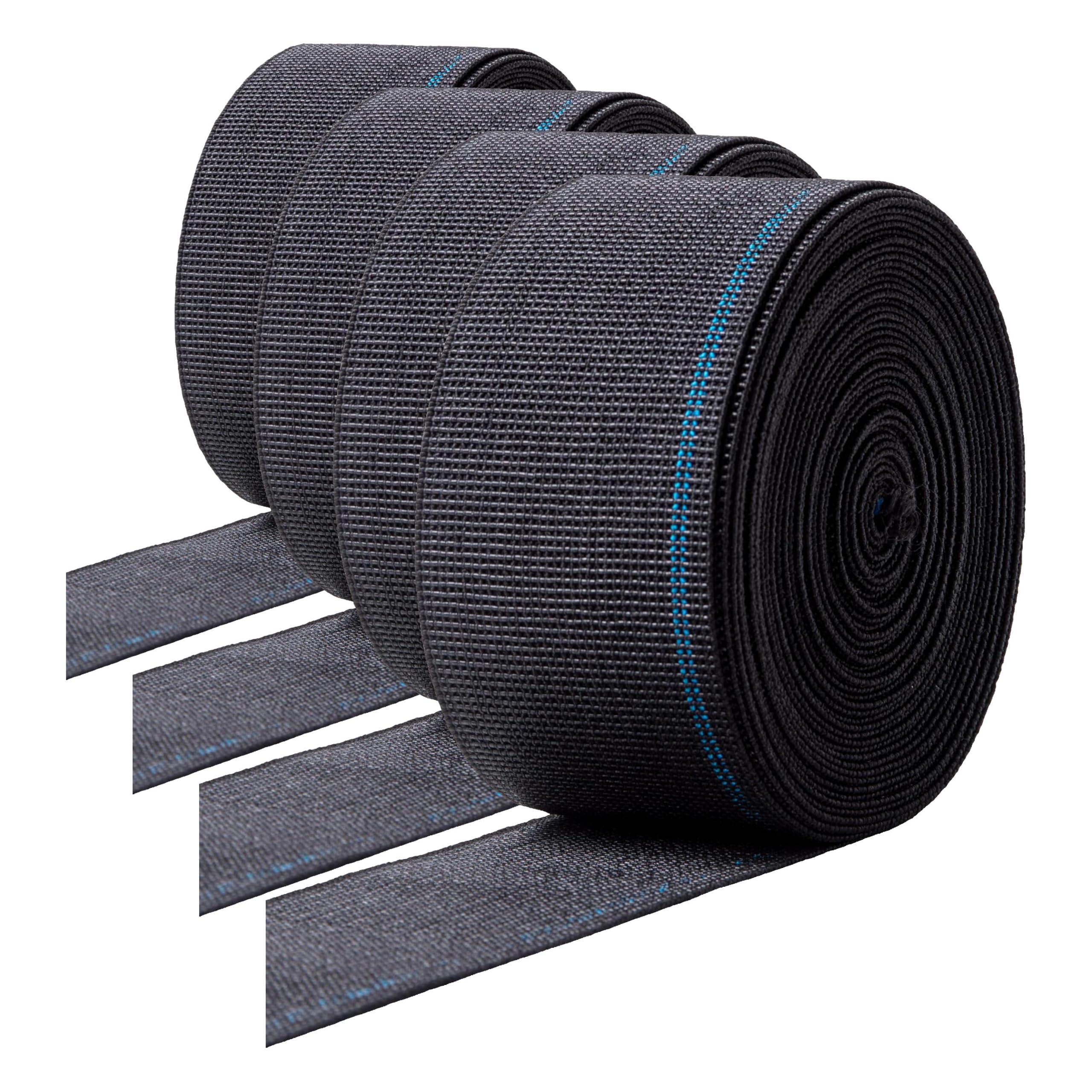 IPEA Elastischer Gurt für Sofas, Stühle, Sessel – [ 10 Meter ] – Made in Italy - 70 mm Breit – 3-reihig für Polstermöbel, Sitze, Rückenlehnen – Elastisches Gurtband - Elastizität 90% (Packung mit 4)