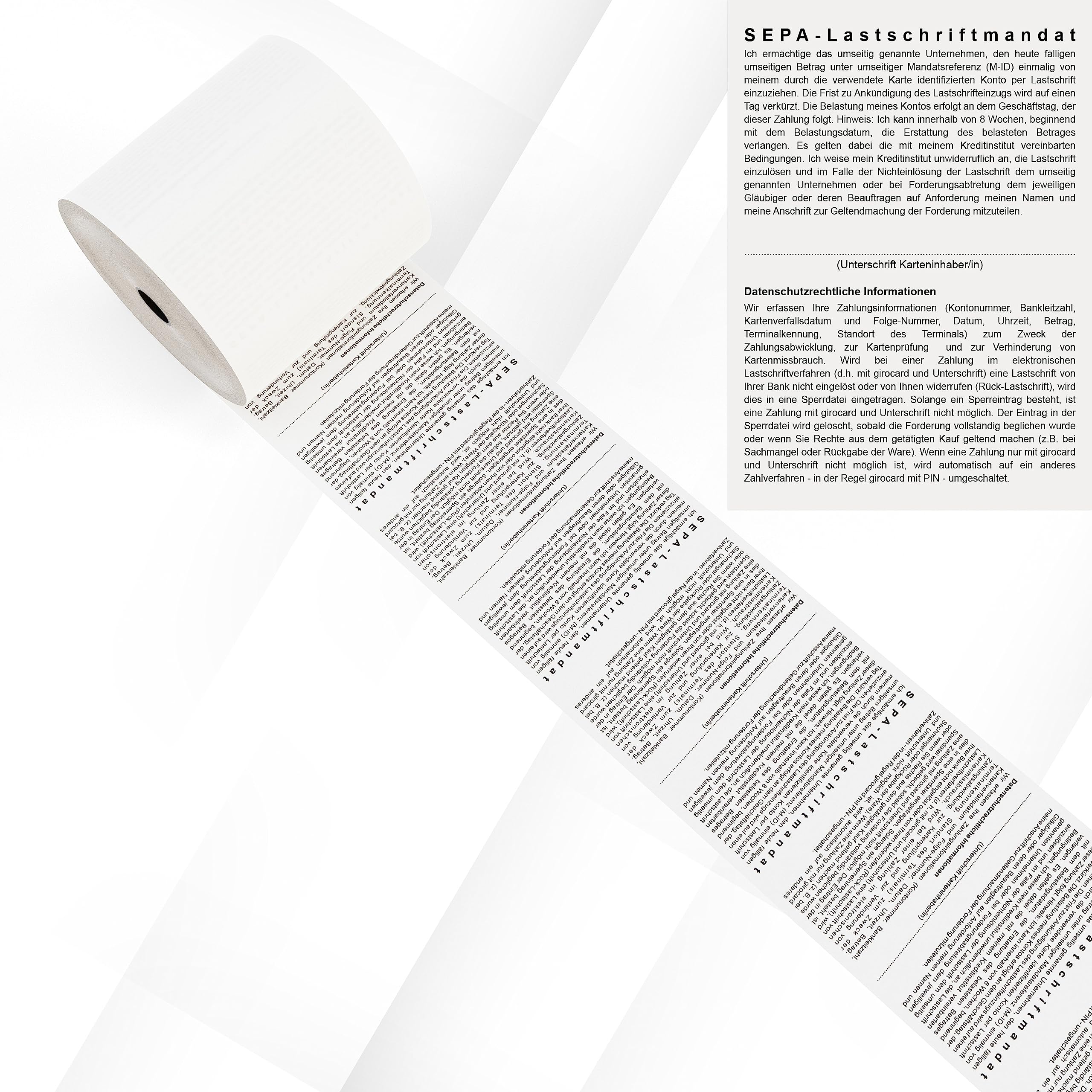HeiPOS 50 Thermorollen mit SEPA/Lastschrift - Mandat - 80 mm x 80 m - 55 g/m² Papier