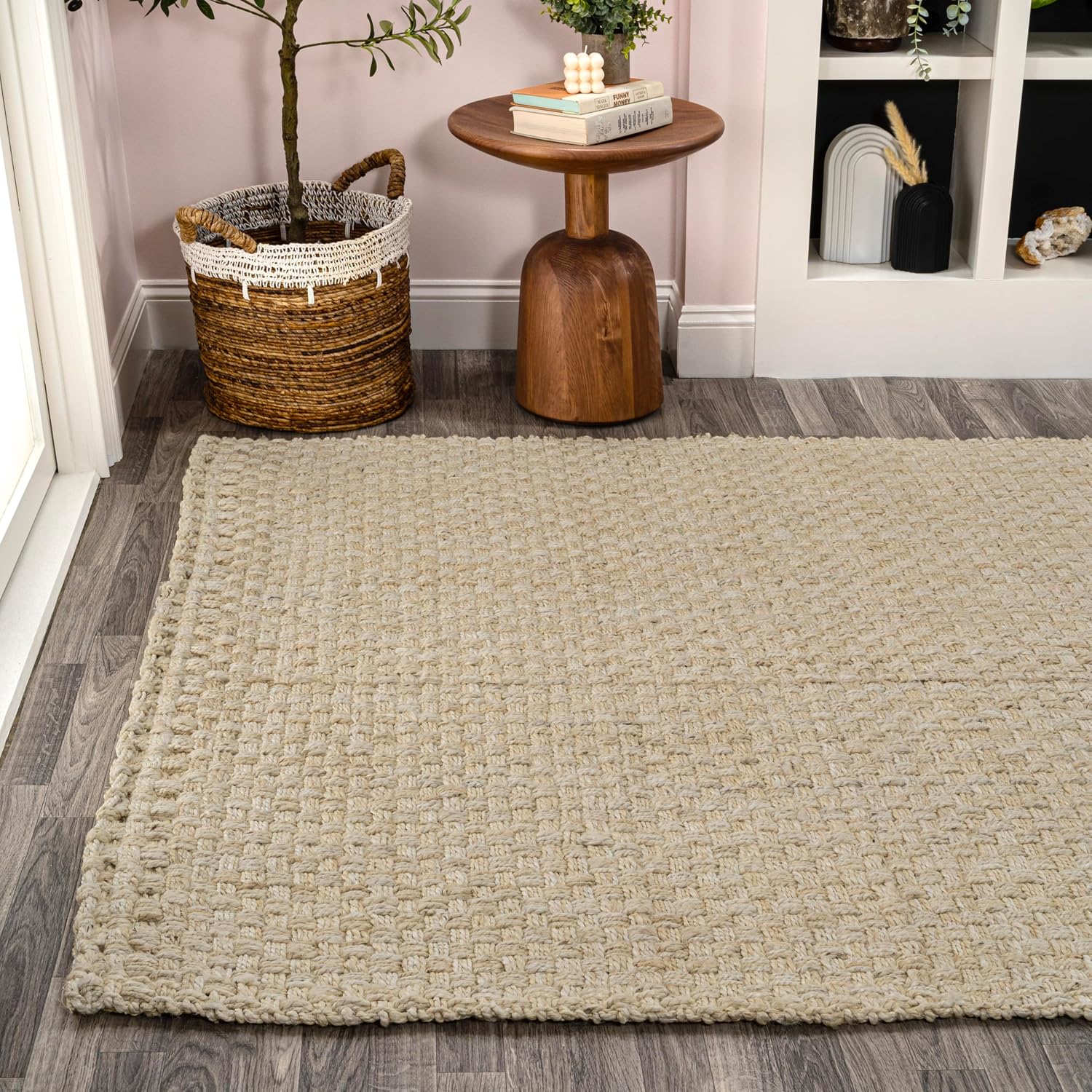 JONATHAN Y Estera Hand Woven Boucle Chunky Jute Ivory Indoor Area Rug, 3x5, Bohemian, Transitional, Easy-Cleaning for Living Room, Bedroom, Kitchen, Pet Friendly, Non-Shedding (NFR102B-3)