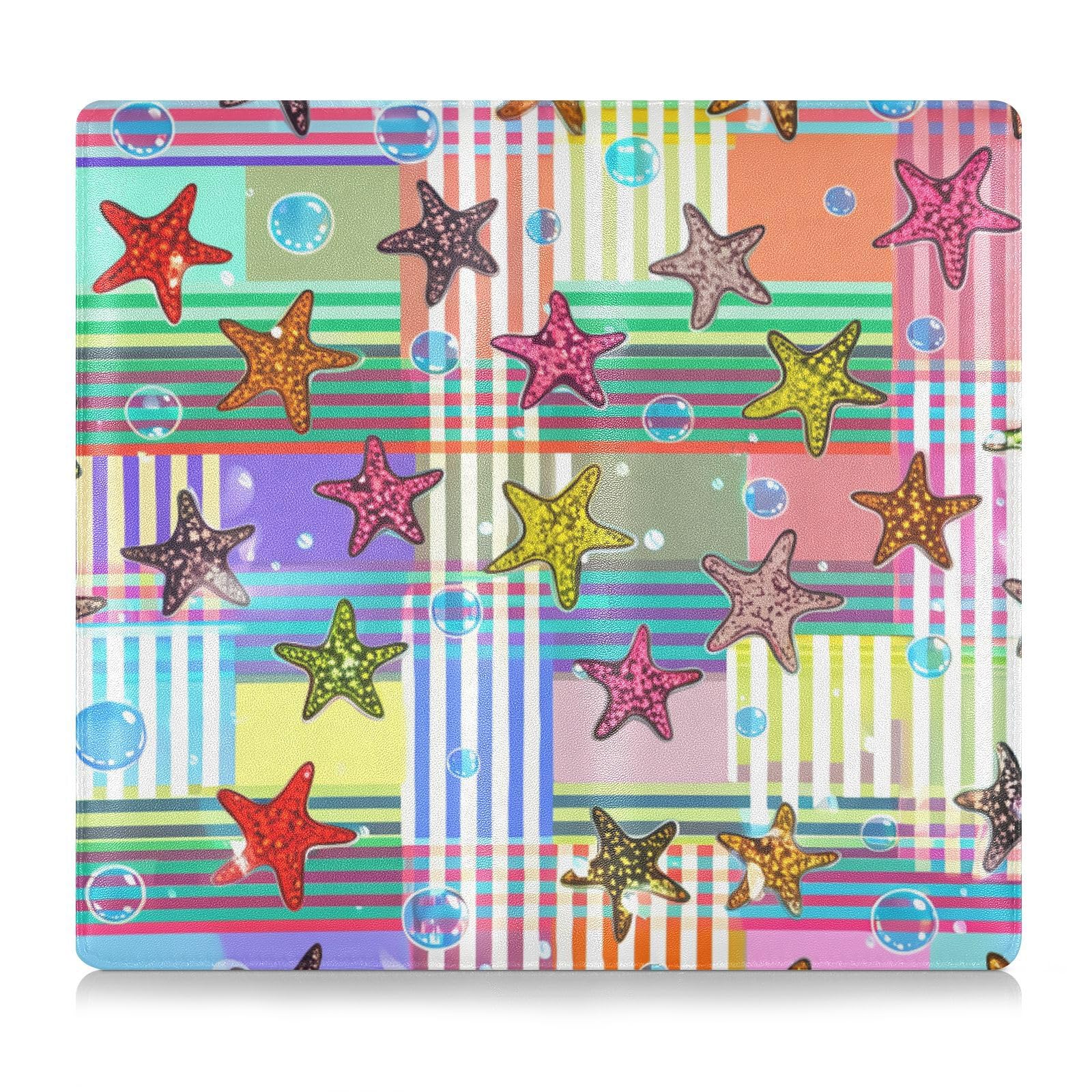 BURSTDDY Colorful Starfish Leather Car Registration and Insurance Holder,Registration and Insurance Card Holder Glove Box Car Organizer Car Document Holder for Cards, Driver License