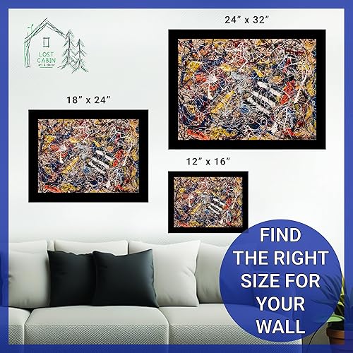 Miniatura 6 de Número de cabina perdida 17A de Jackson Pollock  Lienzo en marco biselado dorado  Reproducción de pinturas de obras de arte finas  Póster decorativo