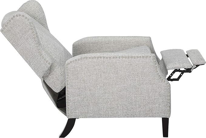 Sillón Reclinable Tapizado Gris Claro miniatura 5