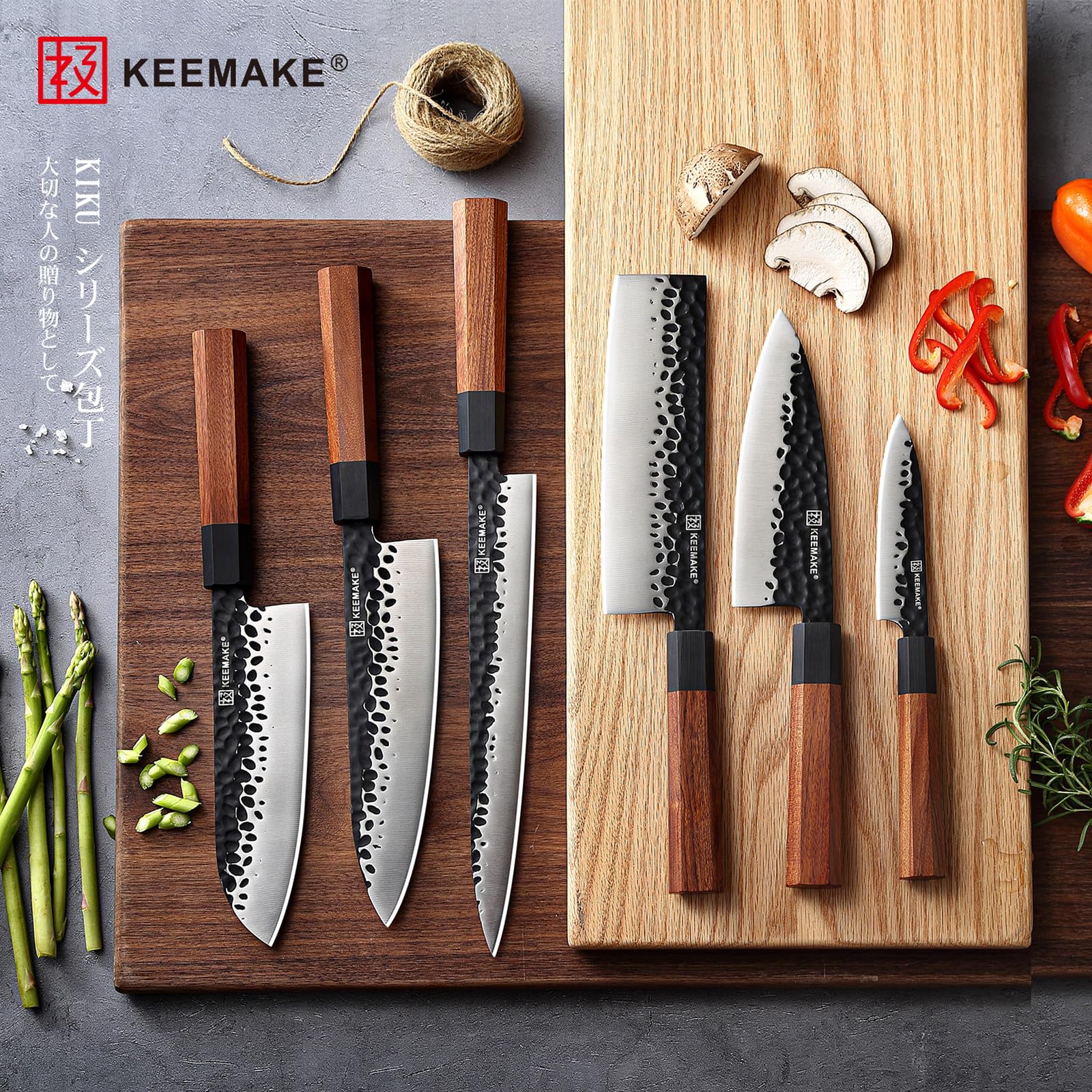 KEEMAKE Profi Sushi Messer 25 cm – Japanisches Sashimi Klingen-Extra Scharf – Yanagiba Fischmesser & Filetiermesser aus Hochkohlenstoffstahl – mit Holzgriff und Geschenkbox, vatertagsgeschenk