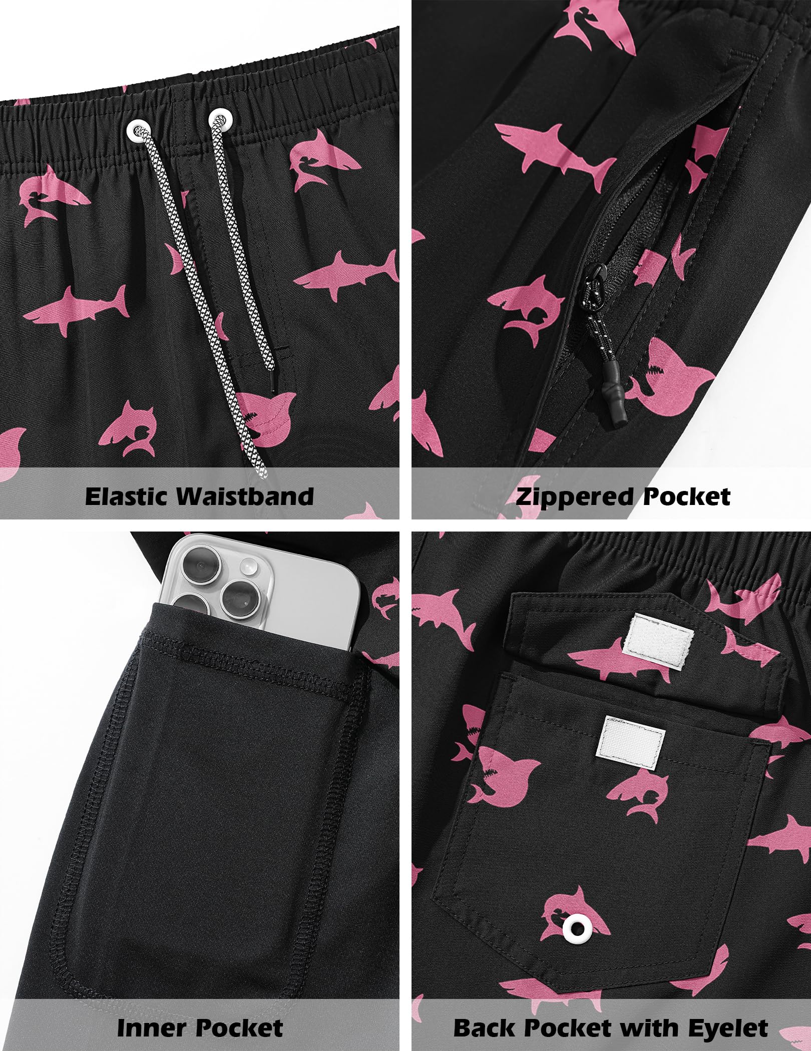 TARAINYA Pantaloncini da Bagno Uomo 2 in 1 Anti-Trasparenza Asciugatura Rapida Costume Uomo Mare con Taschino e Coulisse per Spiaggia Surf Piscina