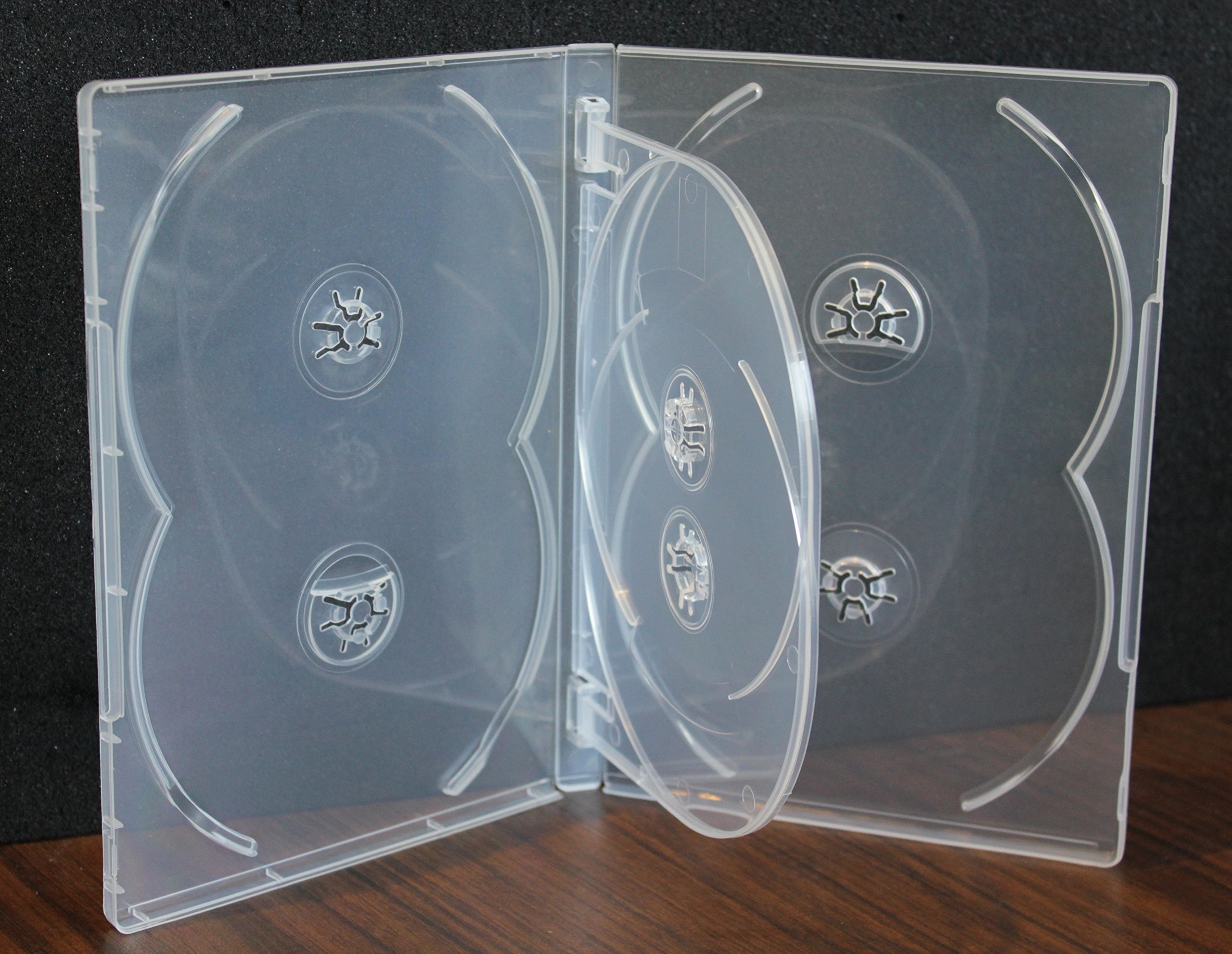 New 10 Crystal Clear Standard 6 DVD Case Box 14mm Multi Discs Holder W Flap Tray
