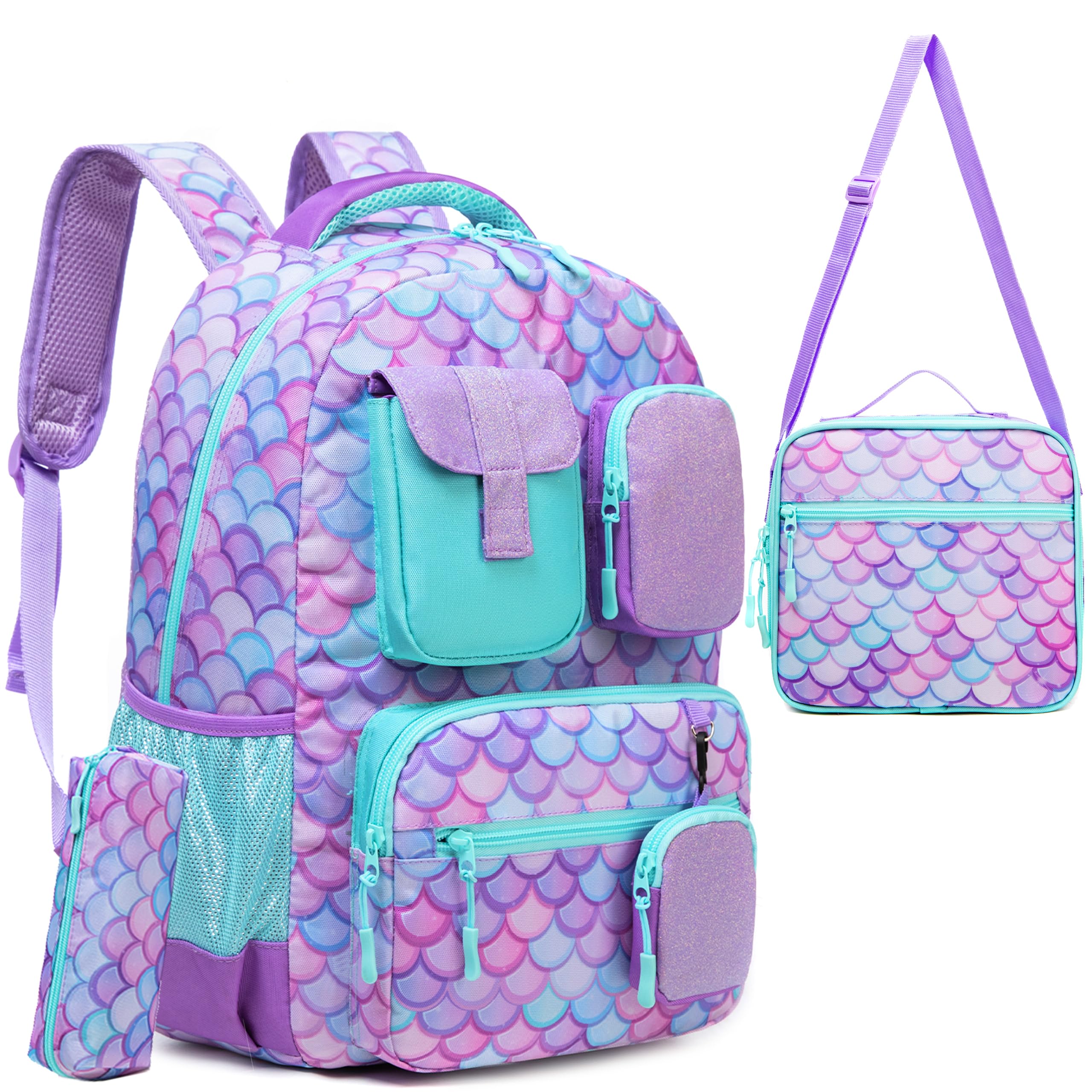 HTgroce Mochila Niña,Mochila Niña Escuela Primaria Mochilas Escolares Infantiles Lleva una bolsa de almuerzo y un Estuche para lápices Mochila Escolar