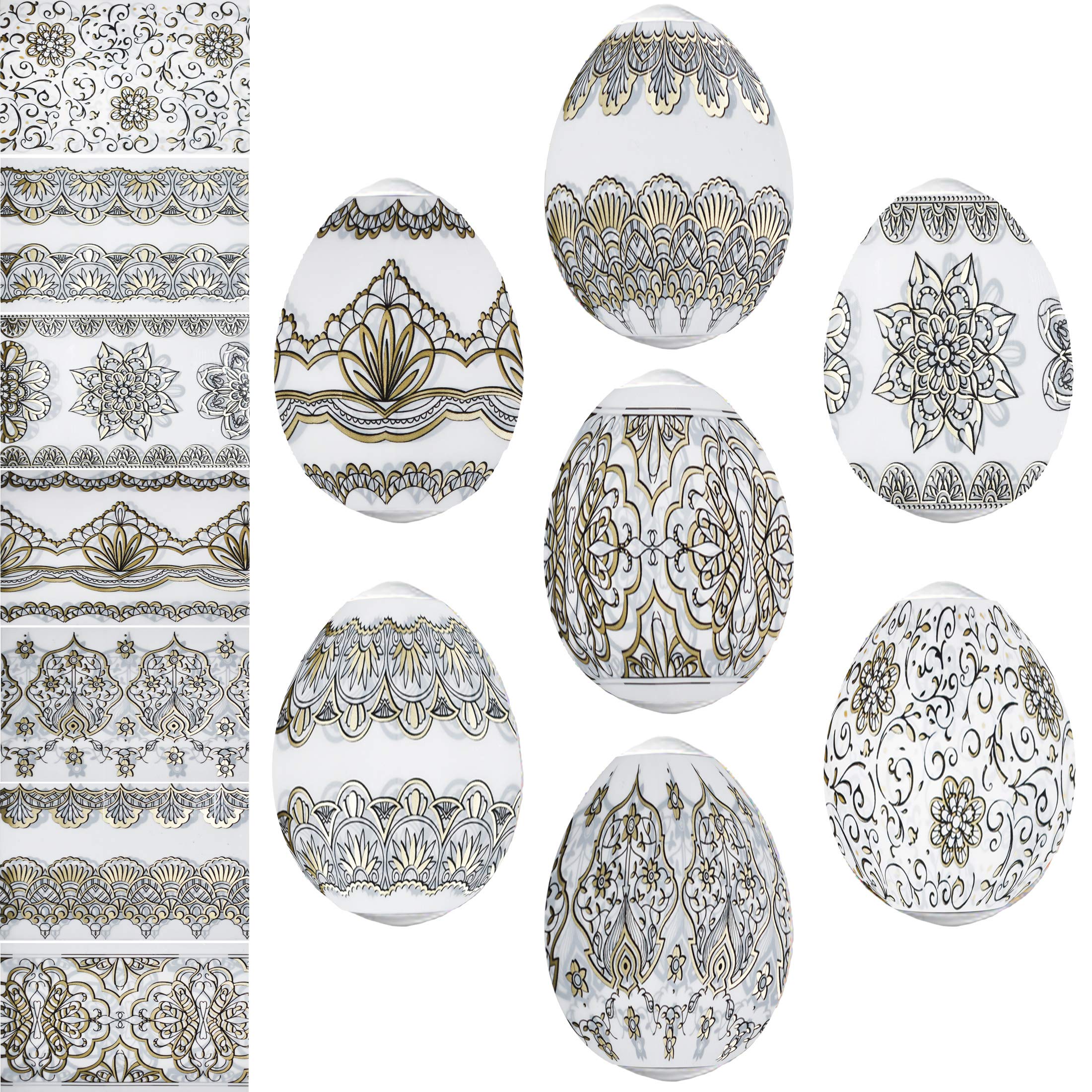 Thermo Heat Shrink Sleeve Decoration Easter Egg Wraps Pysanka Pysanky (GoldPainting)
