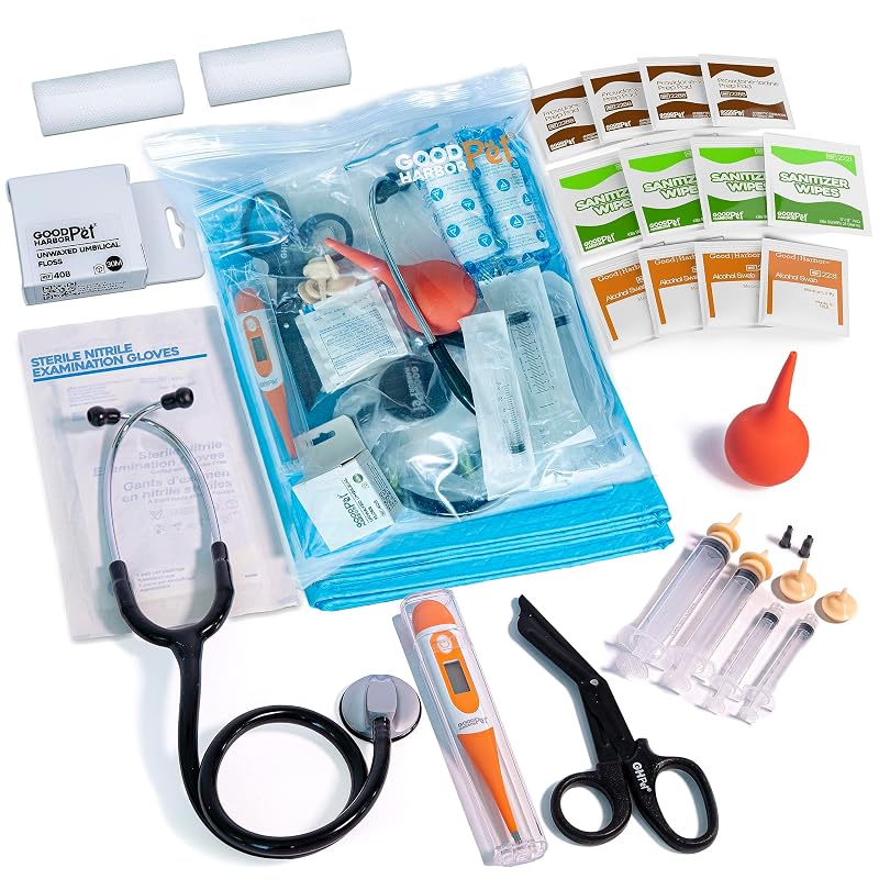 Kit de suprimentos para parto de cães e gatos Good|Harbor para filhotes