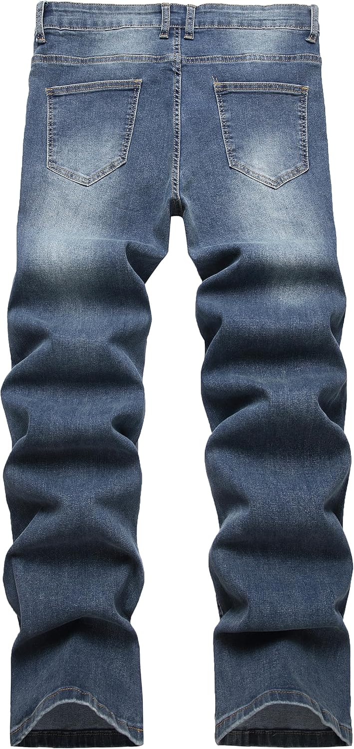 RANMCC Men's Baggy Jeans Loose Straight Fit Y2K Stretch Hip Hop Denim Casual Pants Jeans (Size 30-46) - Image 3