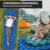 Powerlix - Colchoneta inflable ultraligera y compacta con bolsa de inflado, bolsa de transporte y kit de reparación, ideal para acampar, mochilero y senderismo