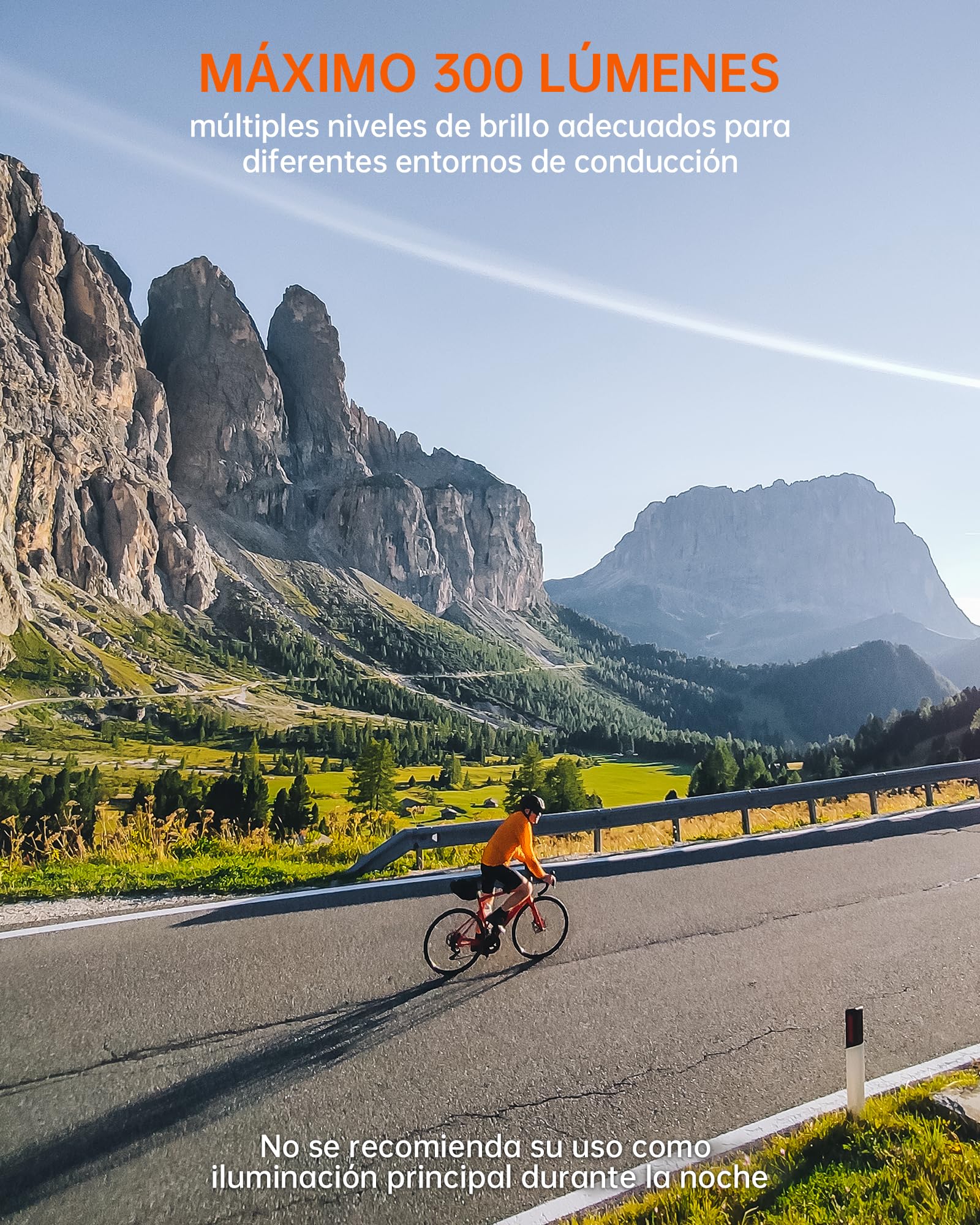 RAVEMEN FR300 Luz Diurna de la Bicicleta Señalización Luz Compatible con Garmin/Wahoo Ciclocomputadores, ON/Off Automático, Visibilidad Lateral USB C IPX6 a Prueba de Agua(Protegido por Patente)