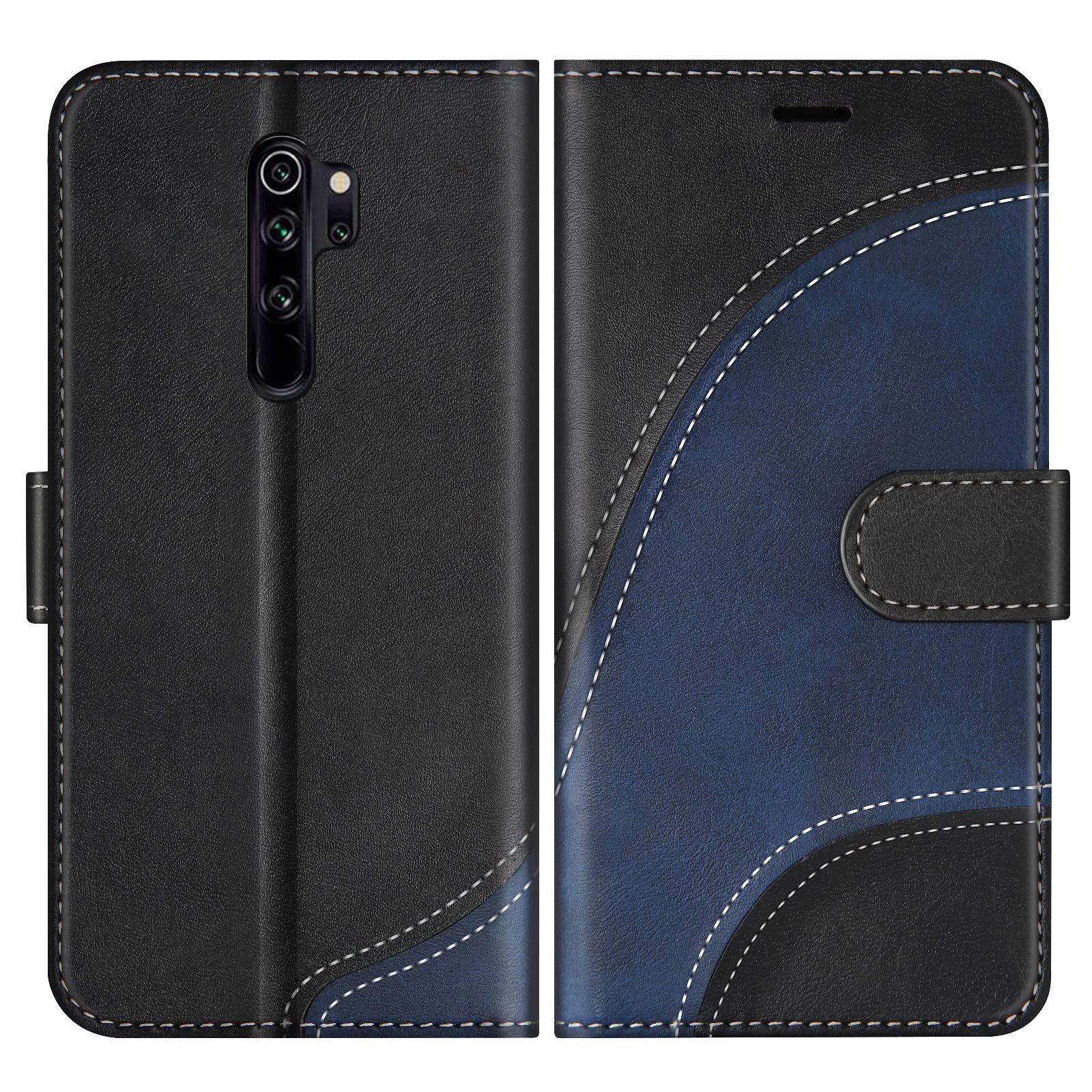 KANVOOS Cover per Xiaomi Redmi Note 8 PRO, Custodia a Libro in Pelle PU con Silicone TPU, Antiurto Flip Portafoglio per Redmi Note 8 PRO (Grigio