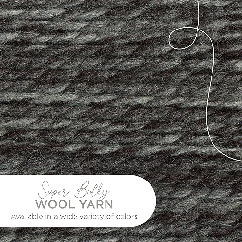 Vista 37 de Lion Brand Yarn Wool-Ease Thick & Quick Yarn - 318.2 ft, Graphite Grafito