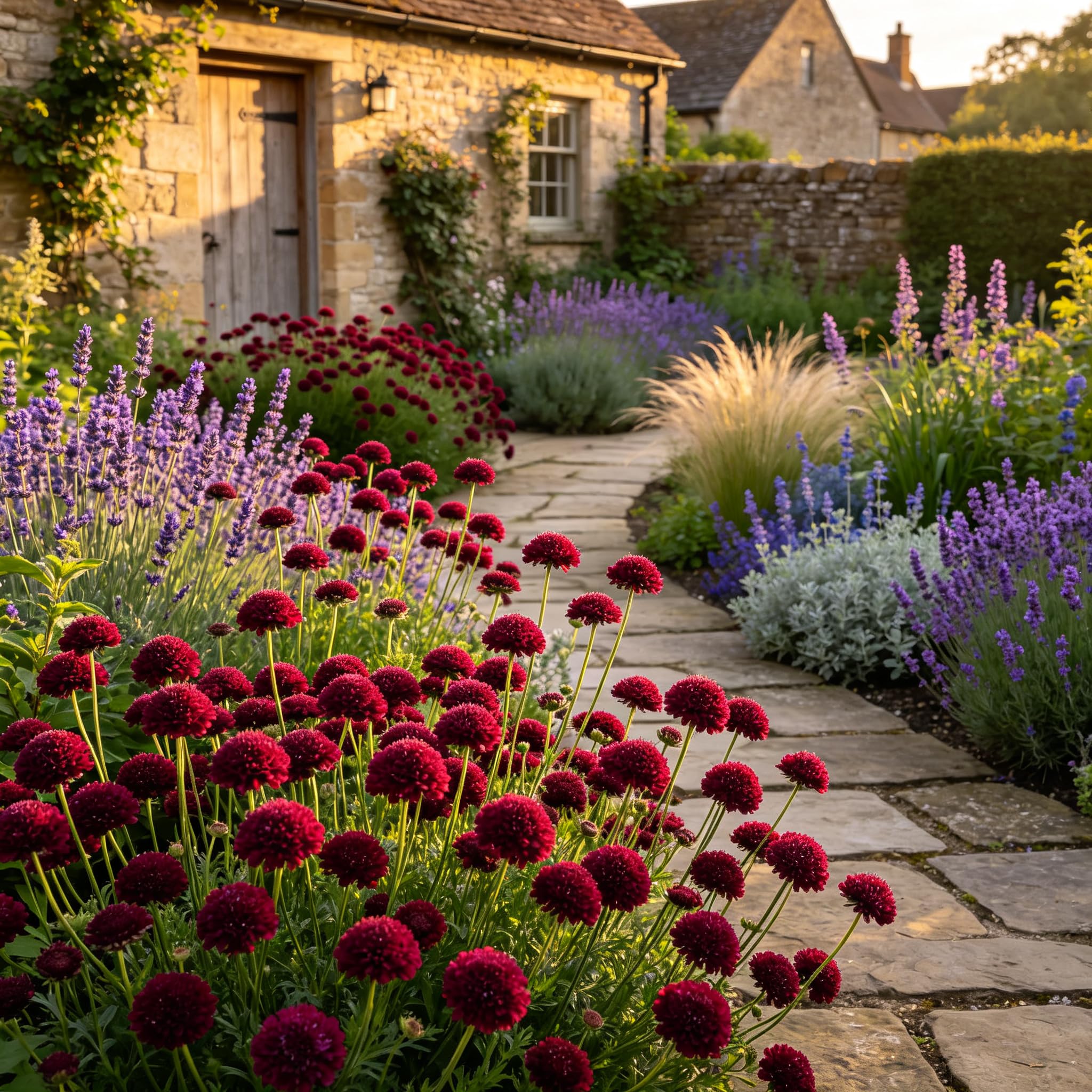 Winter-Hardy Scabiosa atropurpurea Seeds –Professional Planting for Stunning Garden Displays-1500count-B