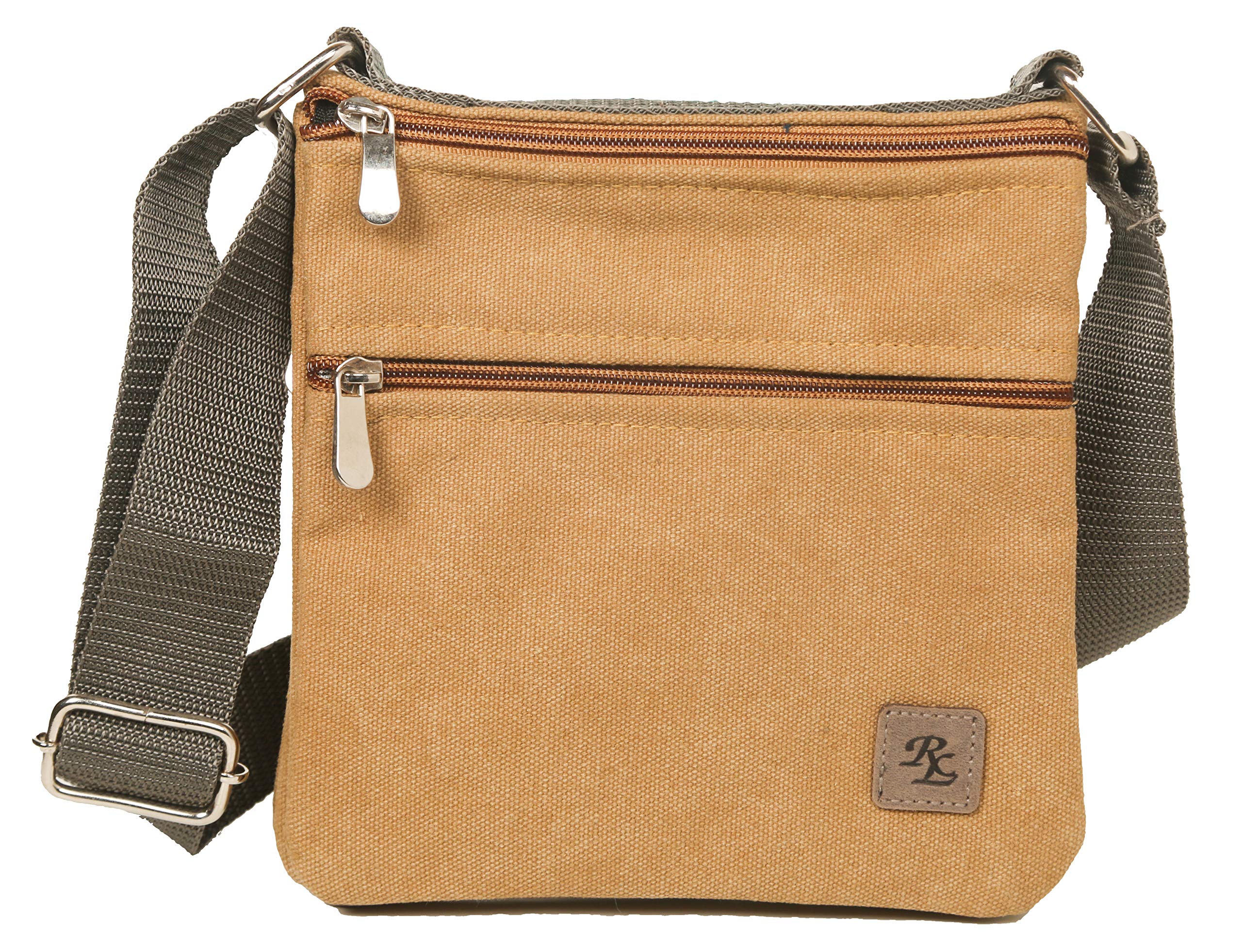 walletsnbags Men's and Women's Twin Stylish Canvas Sling Cross Body Travel Office Business Messenger one Side Shoulder Bag (Khaki)-picture-30
