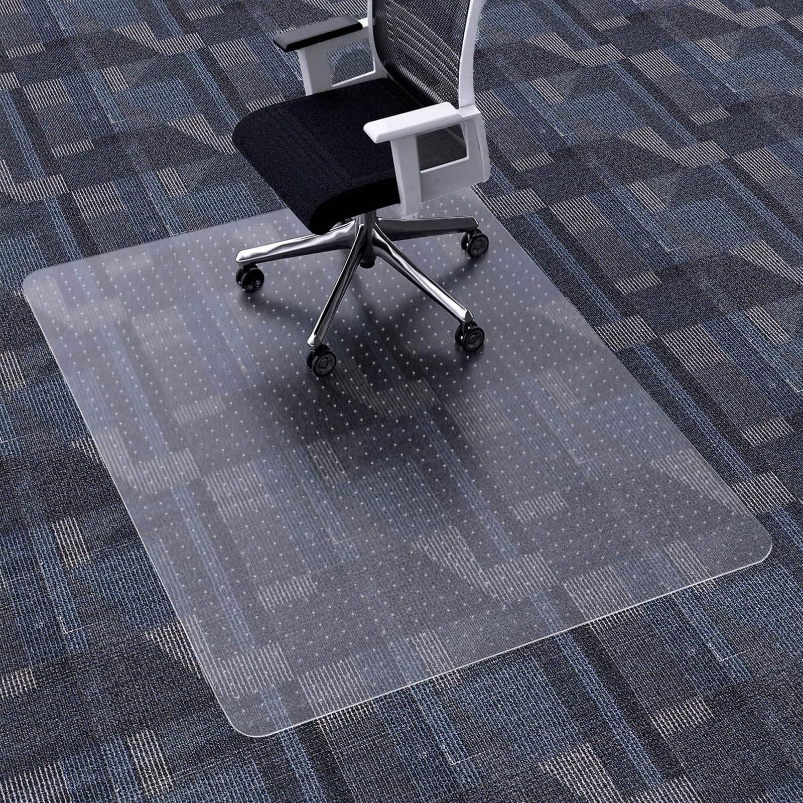 Office Chair Mat for Low, Standard and No Pile Carpeted Floors, Plastic Computer Desk Chair Mat on Carpet for Easy Rolling, Durable Carpet Protector Mat,eco-friendly (Color : Clear1mm, Size : 80x80c