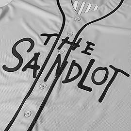The Sandlot Benny The Jet Rodriguez Michael Squints Palledorous Alan Yeah-Yeah McClennan Bel Air 3D Print Baseball Jersey (Small, 30-Grey)