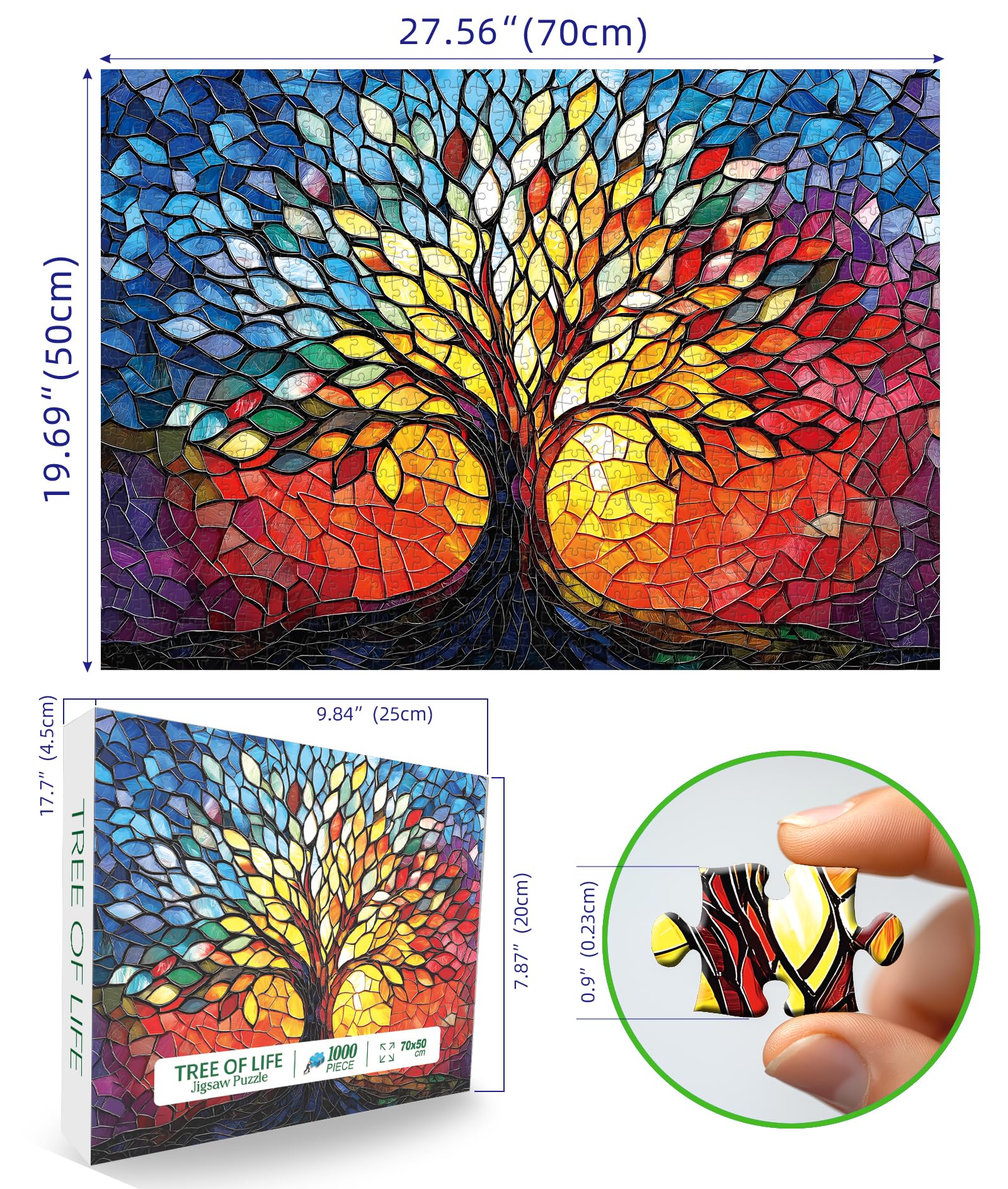 Amazon.com: Puzzles for Adults 1000 Pieces Stained Glass Tree of