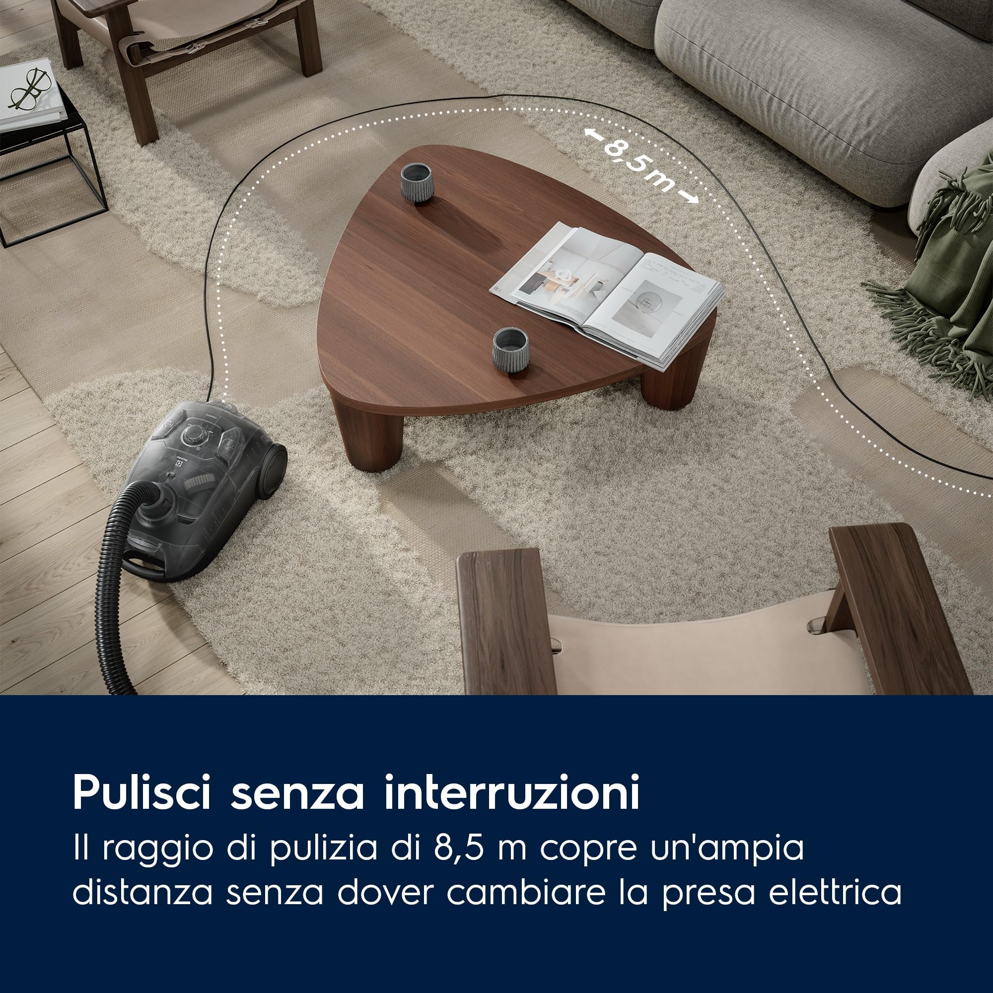 Electrolux EB51C1OG con Sacco, 500 Bagged Cleaner, Elevata filtrazione, Potente 650W, 3L Capacità Sacchetto, 78 dB, Verde Oceano