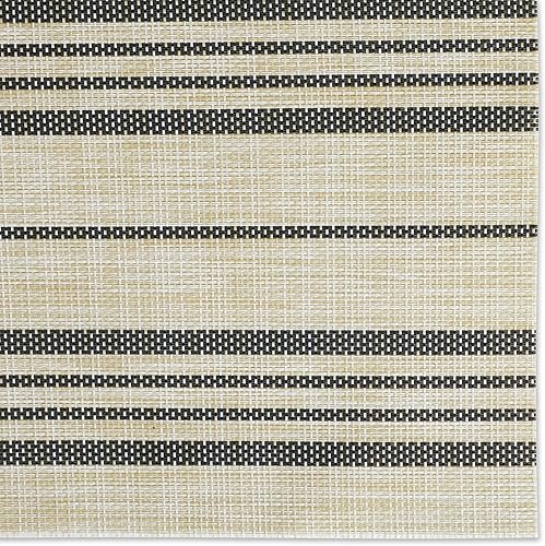 Miniatura 3 de DII Mantel individual tejido de PVC con rayas de granja negra