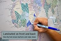 Vista 7 de Gall Orthographic World Map Most Accurate World Map - Countries are Shown in Correct Proportion to Each Other Laminated World Map 36” x 24