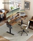 SONGMICS Scrivania Regolabile in Altezza Elettrica, 160 x 70 cm, Scrivania Elettrica, Tavolo con Memoria per 4 Altezze, Porta USB-C, Marrone Vintage LSD136K01 - 3