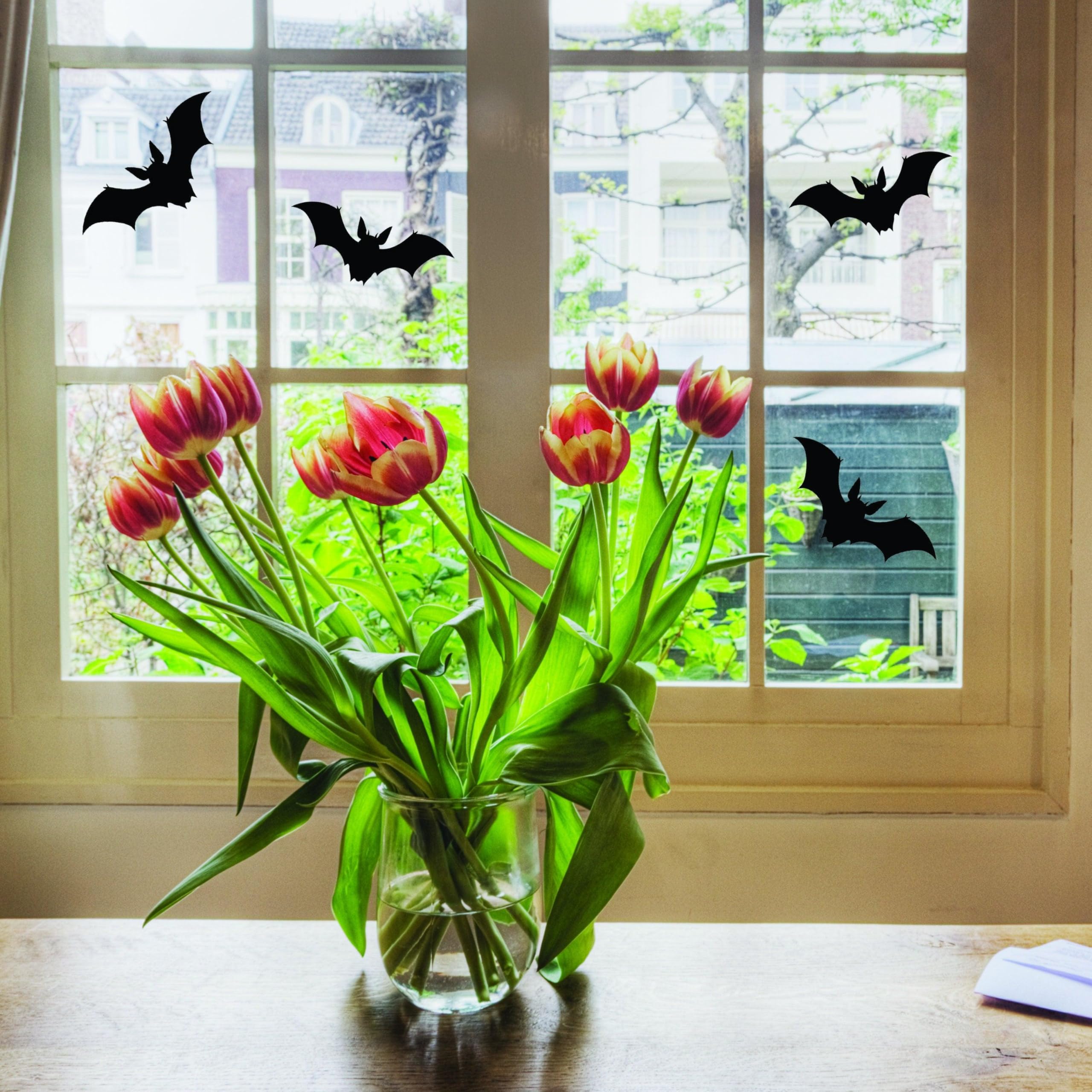25 x naklejki na okna nietoperzy halloweenowych – naklejki na okna na 31 października 25 cm