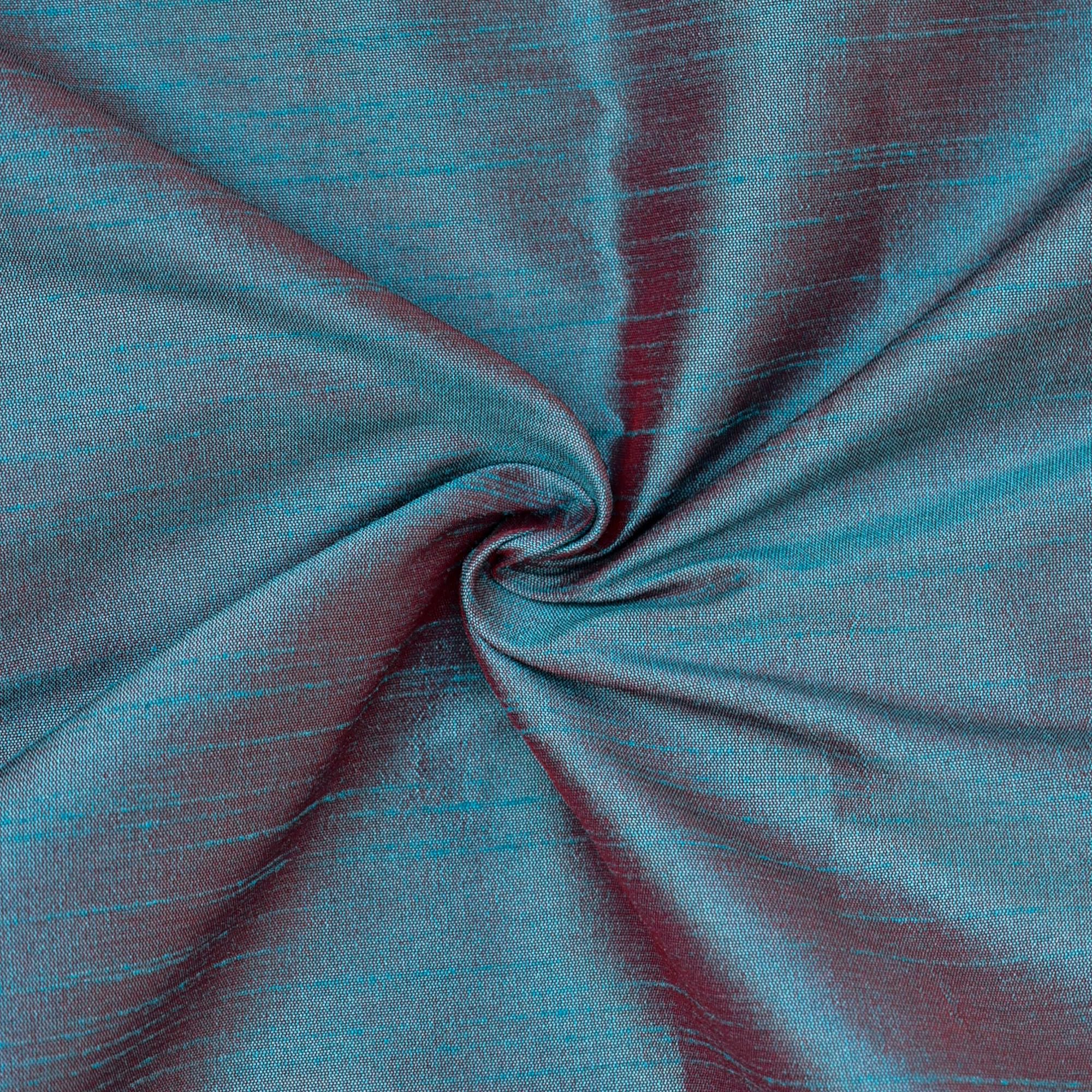 Fabric Mart Direct Blue and Red Art Silk Fabric By The Metre, 1 Metre 107 cm Width Slubeed Faux Silk Solid Color Blue Wholesale Silk Upholstery Fabric for Curtains Bridal Dress Drapes Cushion Covers โ image 1