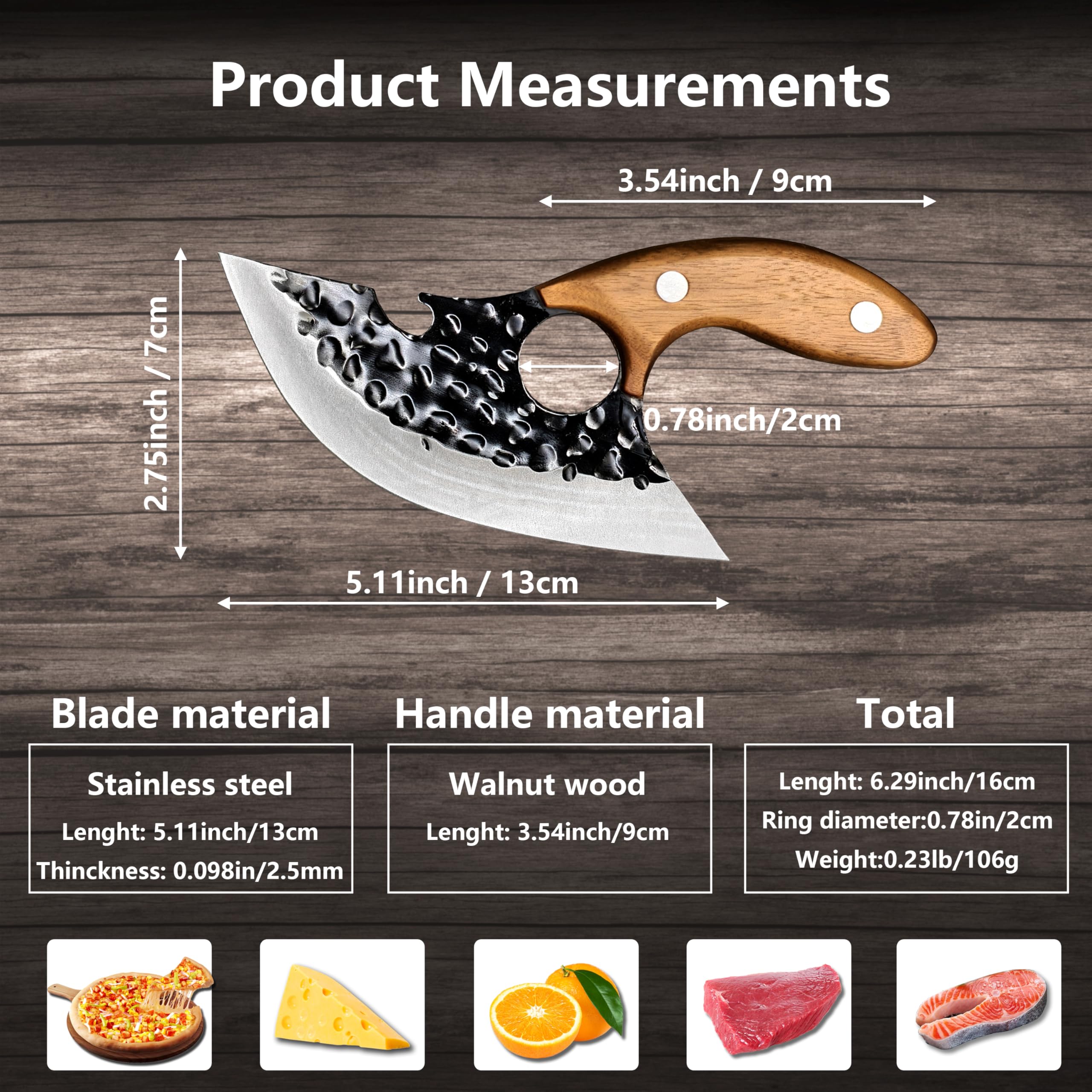 Viking Ulu Knife - Bone Cutting & BBQ Prep -2 Viking Ulu Knife - Bone Cutting & BBQ Prep -2