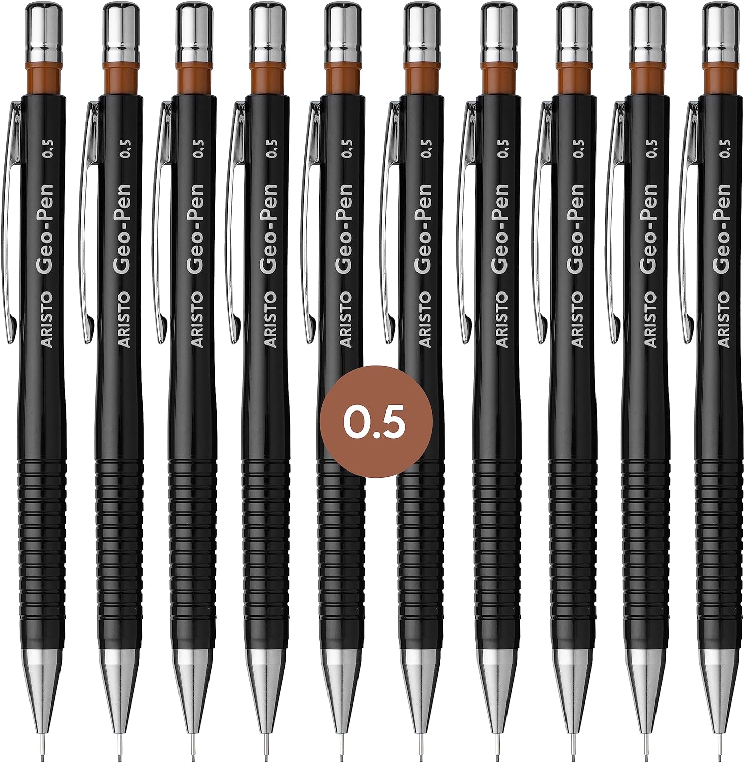 Aristo Geo-Pen AR85005 Mechanical Pencils 0.5 HB Pack of 10 Black